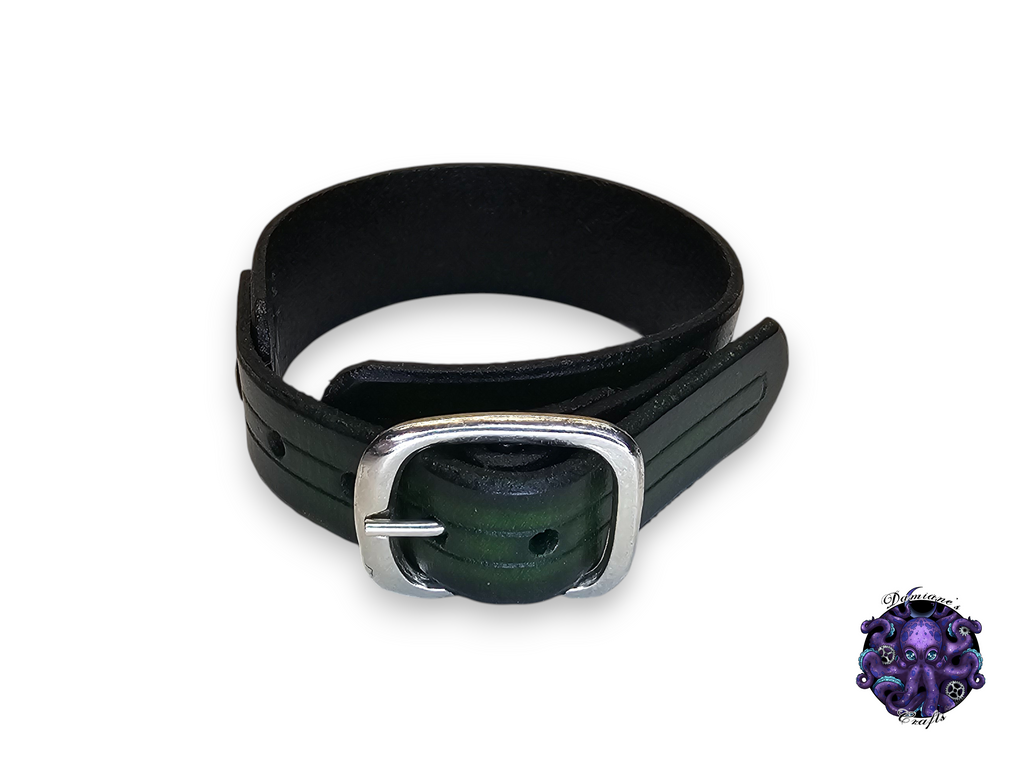 Cuero auténtico, pulsera, brazalete, brazalete, correa, hebilla, medieval, gótico, punk, rock, metal, heavy metal, accesorio de moda