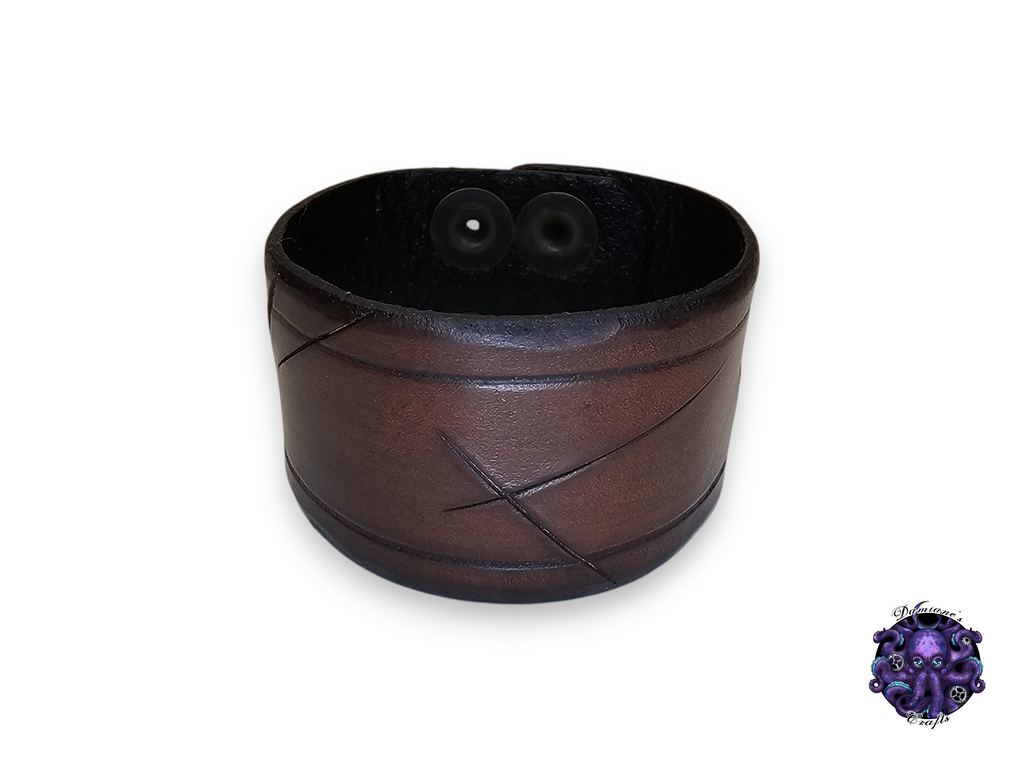Bracelet en cuir véritable, style manchette, usé par les combats, médiéval, gothique, punk, rock, métal, heavy metal, accessoire de mode, marron