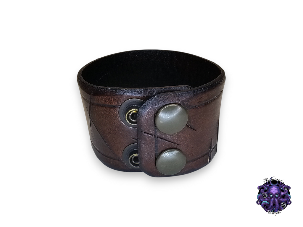 Bracelet en cuir véritable, style manchette, usé par les combats, médiéval, gothique, punk, rock, métal, heavy metal, accessoire de mode, marron