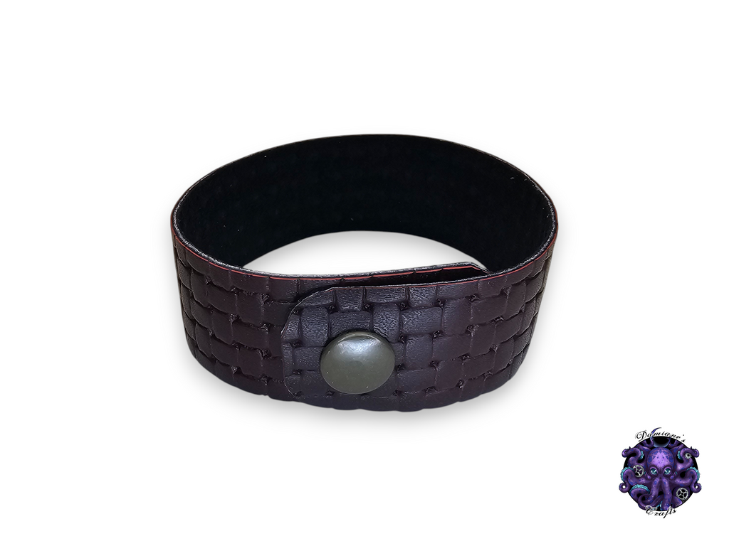 Cuero auténtico, pulsera, brazalete, brazalete, brazalete, simple, broche, medieval, gótico, punk, rock, metal, heavy metal, accesorio de moda
