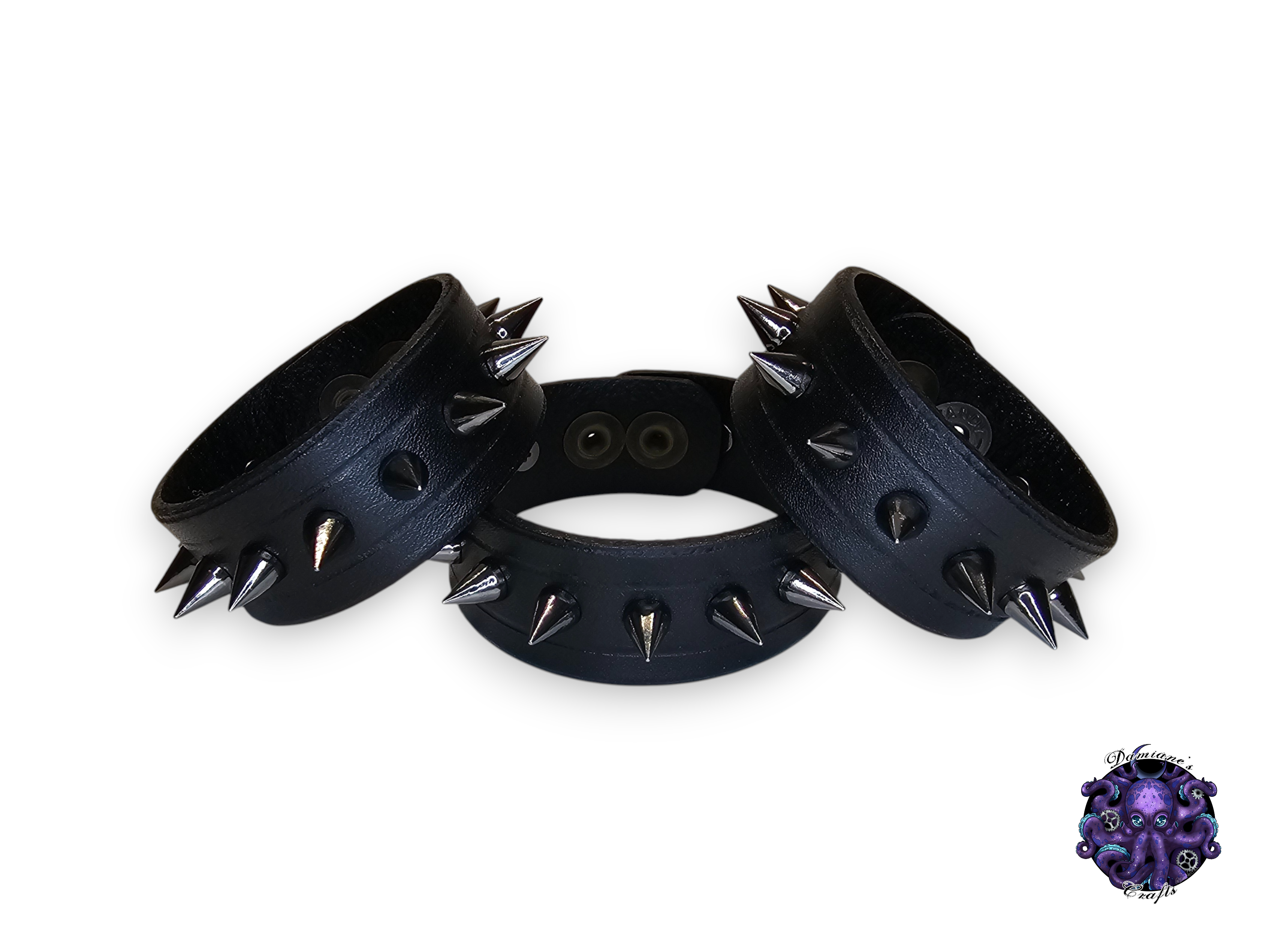Real leather, Wristband, Wristcuff, Cuff, Bracelet, Spike, gothic, punk, rock, metal, heavy metal, black, mode accessory