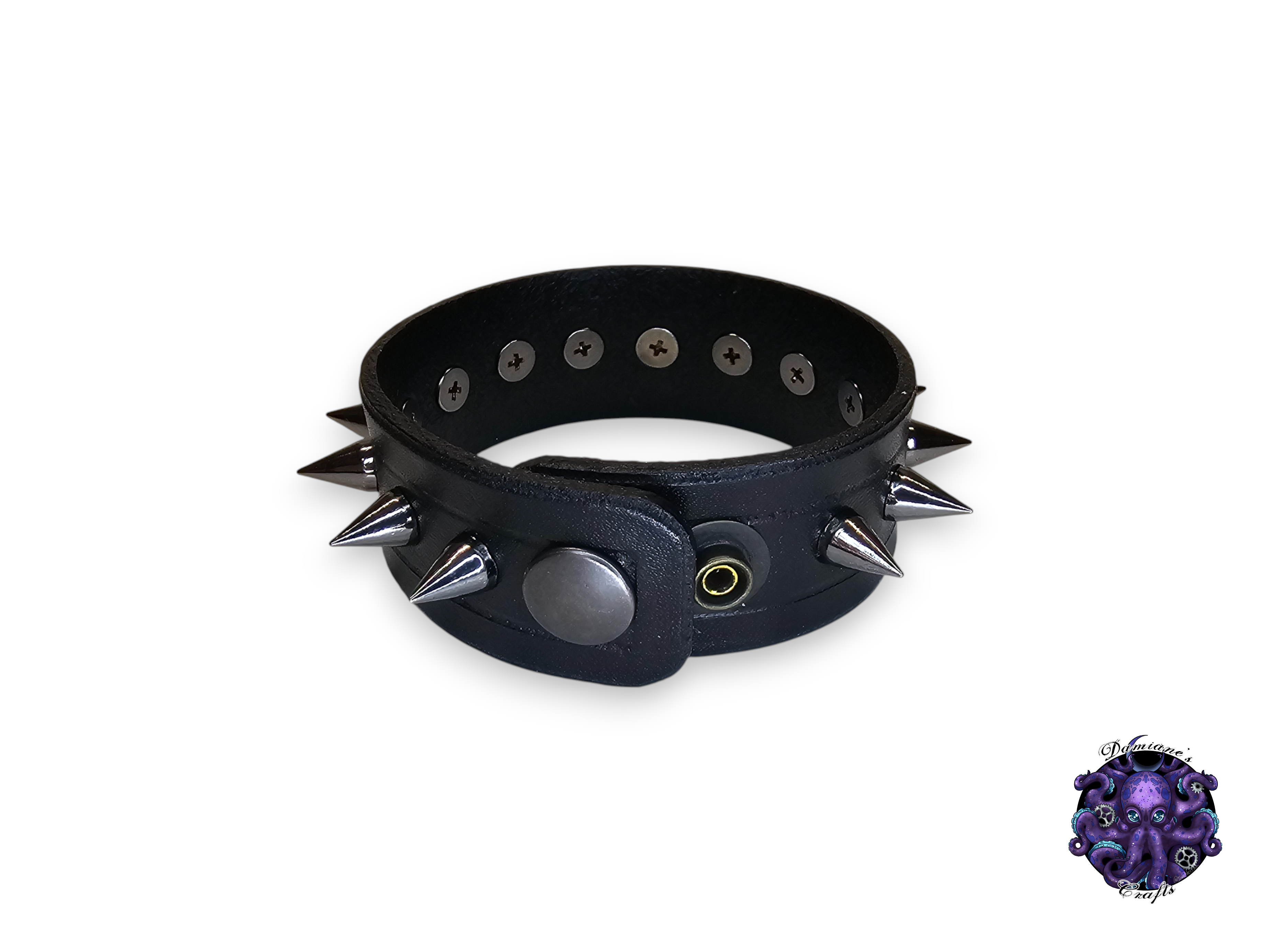Real leather, Wristband, Wristcuff, Cuff, Bracelet, Spike, gothic, punk, rock, metal, heavy metal, black, mode accessory
