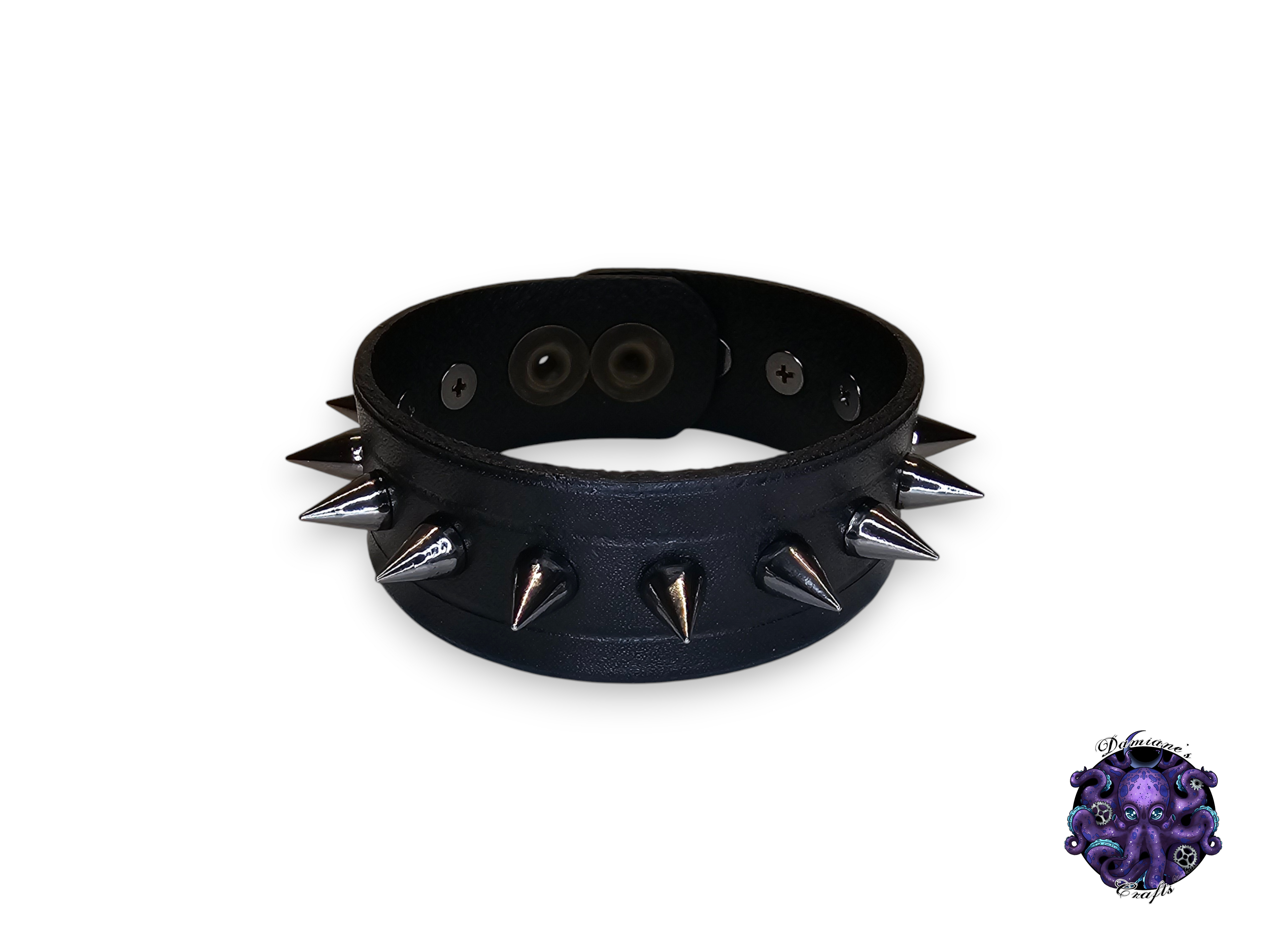Real leather, Wristband, Wristcuff, Cuff, Bracelet, Spike, gothic, punk, rock, metal, heavy metal, black, mode accessory