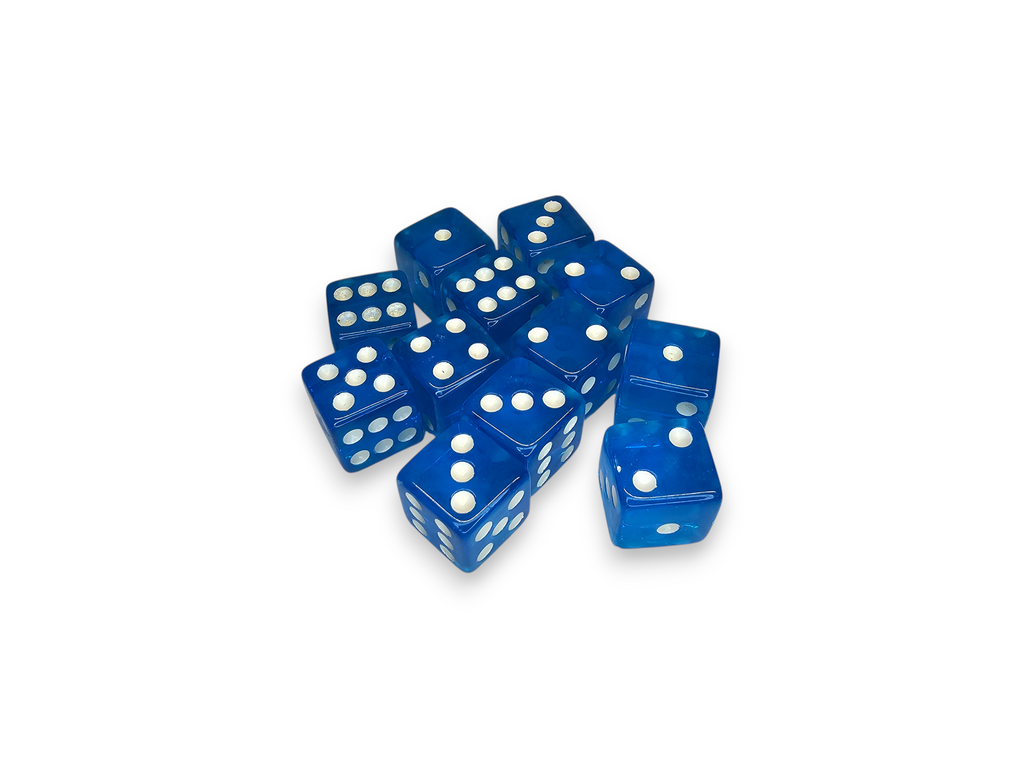 Acrylic Dice, D6, set, Pack of 6, Pack of 8, Pack of 12, board game, gaming, multicolor