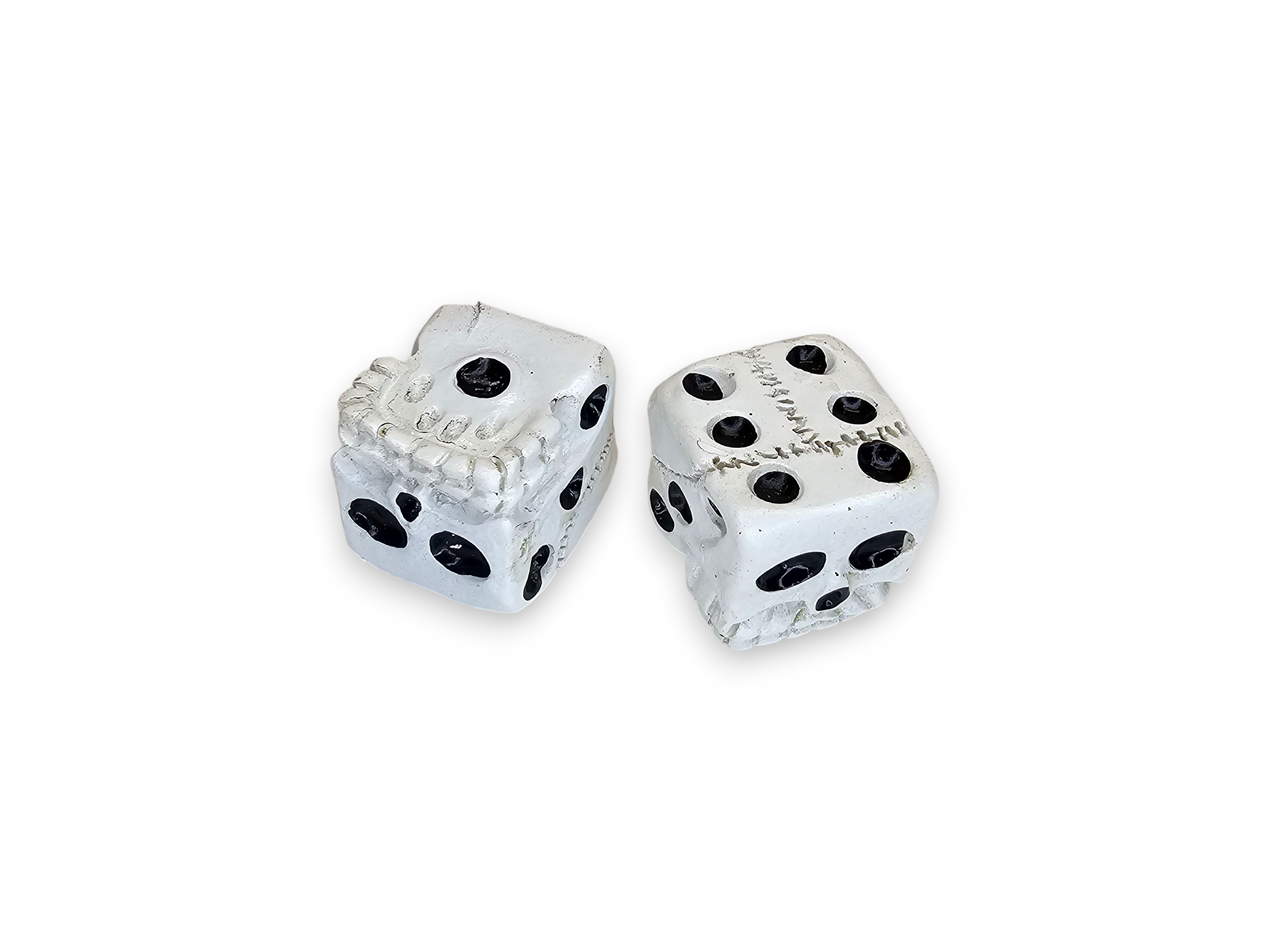 Acrylic Dice, D6, set of 2, Skull, board game, gaming, black, white