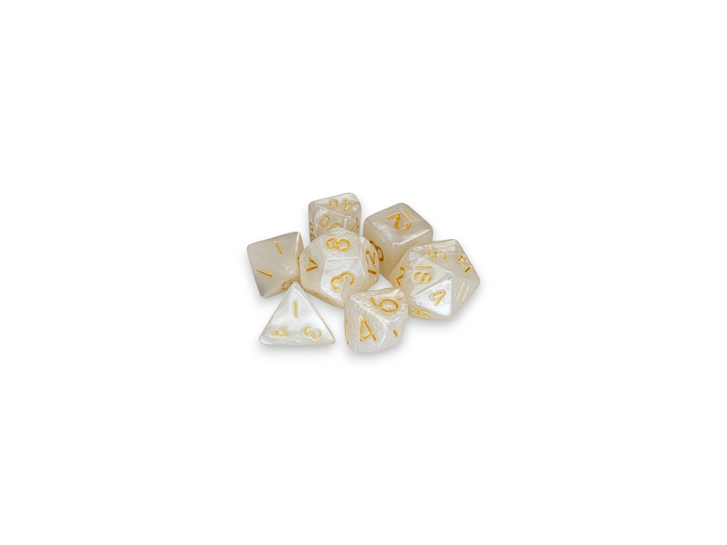 Mini dés polyédriques en acrylique, nacrés et pailletés, parfaits pour Donjons et Dragons (D&amp;D), jeux de société et jeux de société.