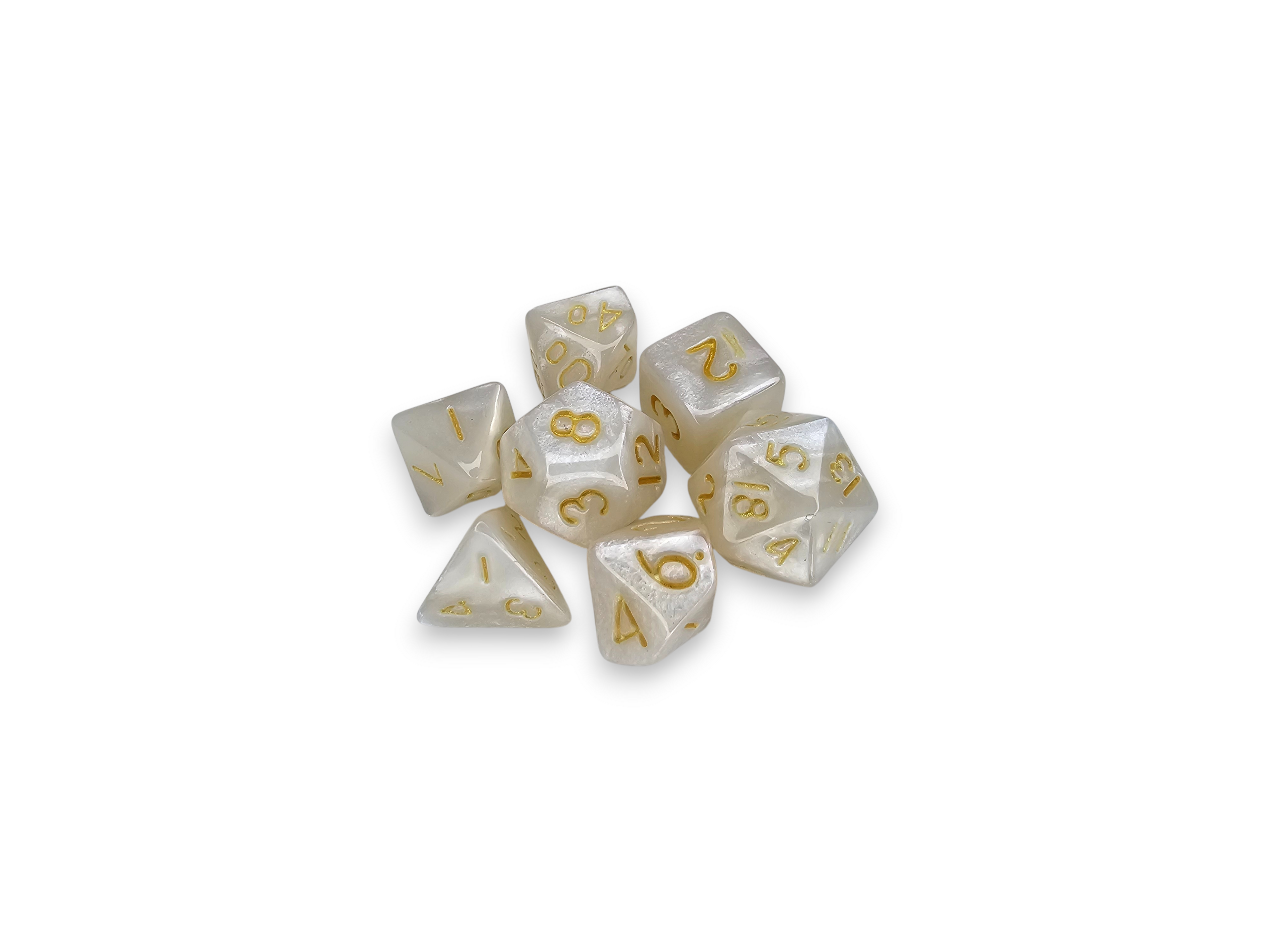 Mini, small, Acrylic Dice, Polyhedral, sets, Perlized, sparkles, Dnd, Dungeon, Dragon, board game, gaming