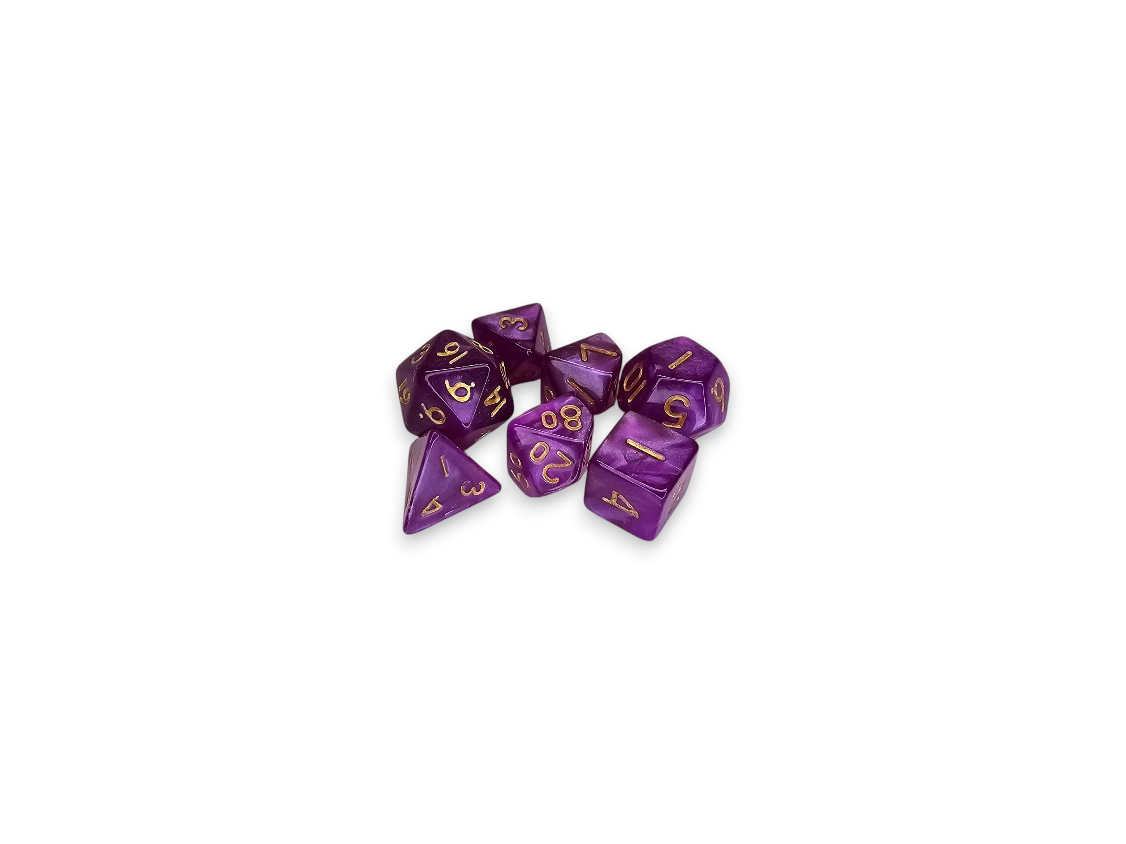 Mini dés polyédriques en acrylique, nacrés et pailletés, parfaits pour Donjons et Dragons (D&amp;D), jeux de société et jeux de société.