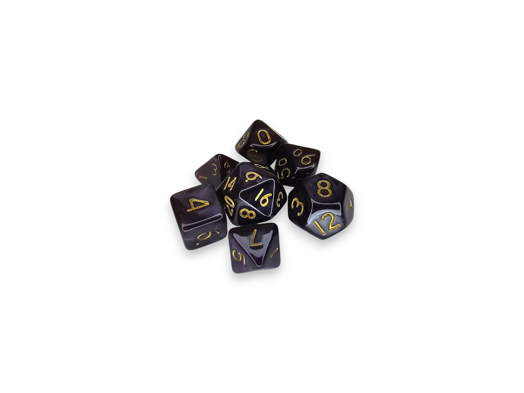 Mini dés polyédriques en acrylique, nacrés et pailletés, parfaits pour Donjons et Dragons (D&amp;D), jeux de société et jeux de société.