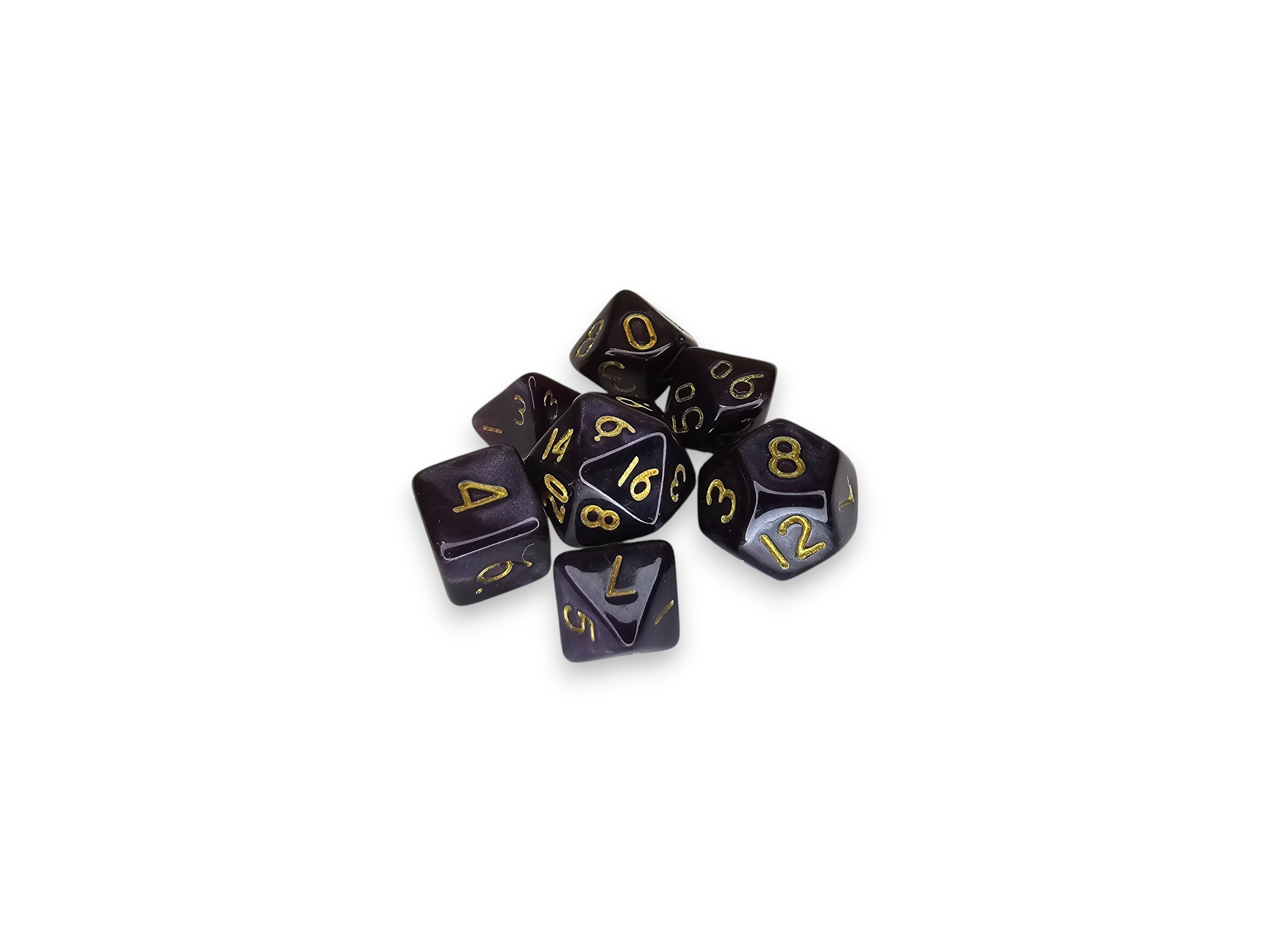 Mini dés polyédriques en acrylique, nacrés et pailletés, parfaits pour Donjons et Dragons (D&amp;D), jeux de société et jeux de société.