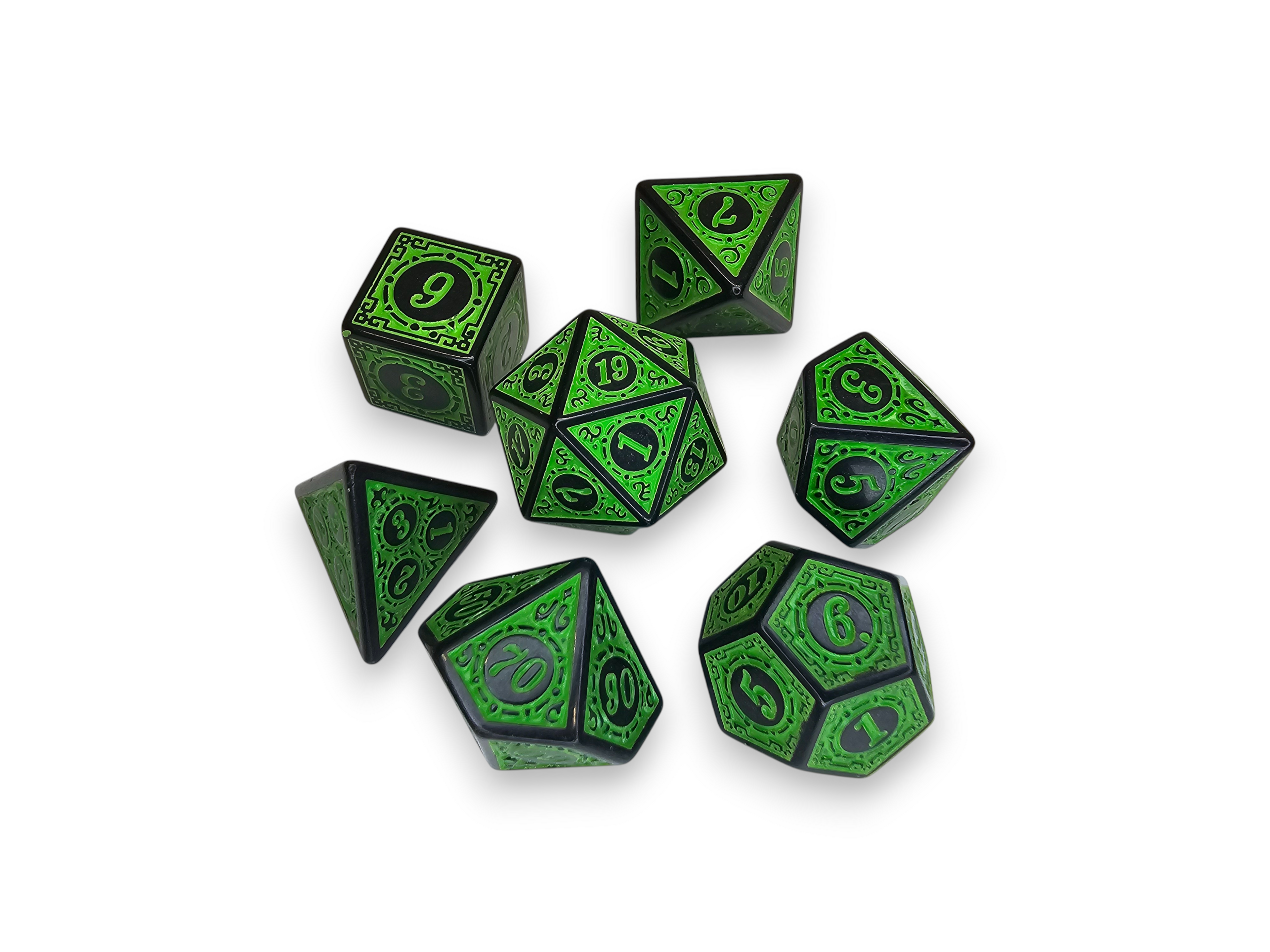 Acrylic Dice, Polyhedral, sets, Engraved, Matte, Dnd, Dungeon, Dragon, board game, gaming