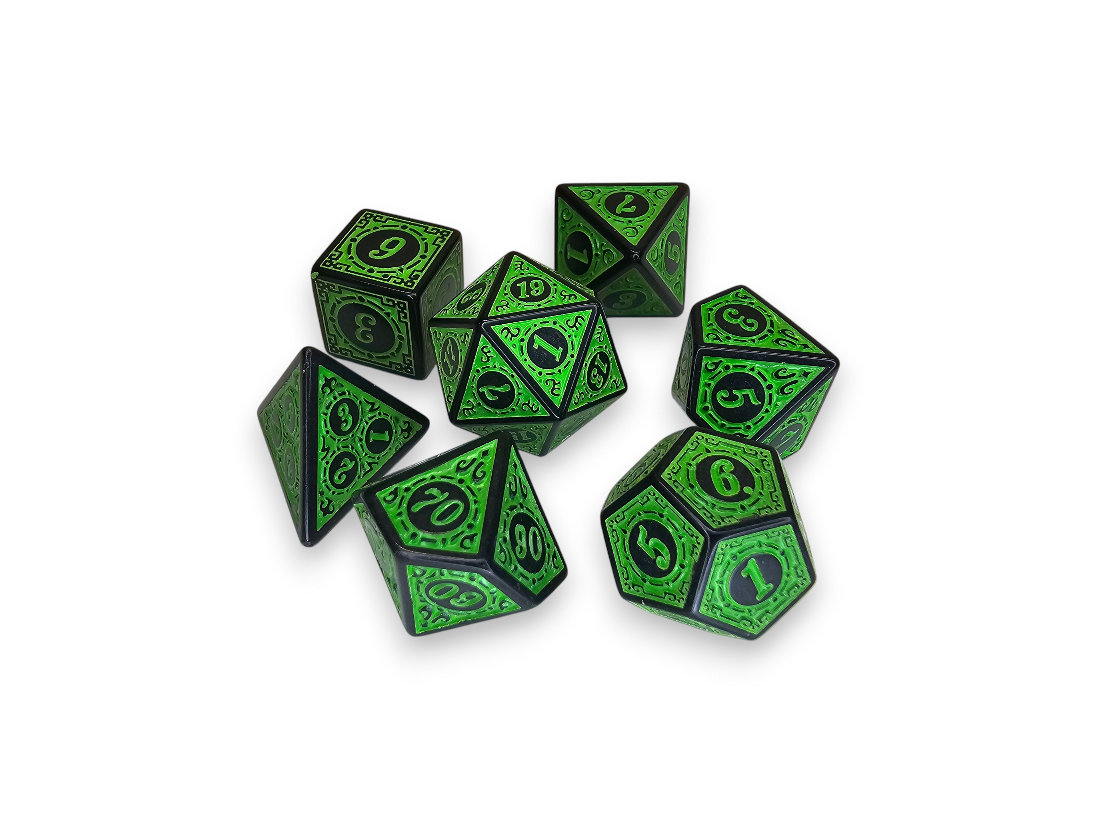 Acrylic Dice, Polyhedral, sets, Engraved, Matte, Dnd, Dungeon, Dragon, board game, gaming