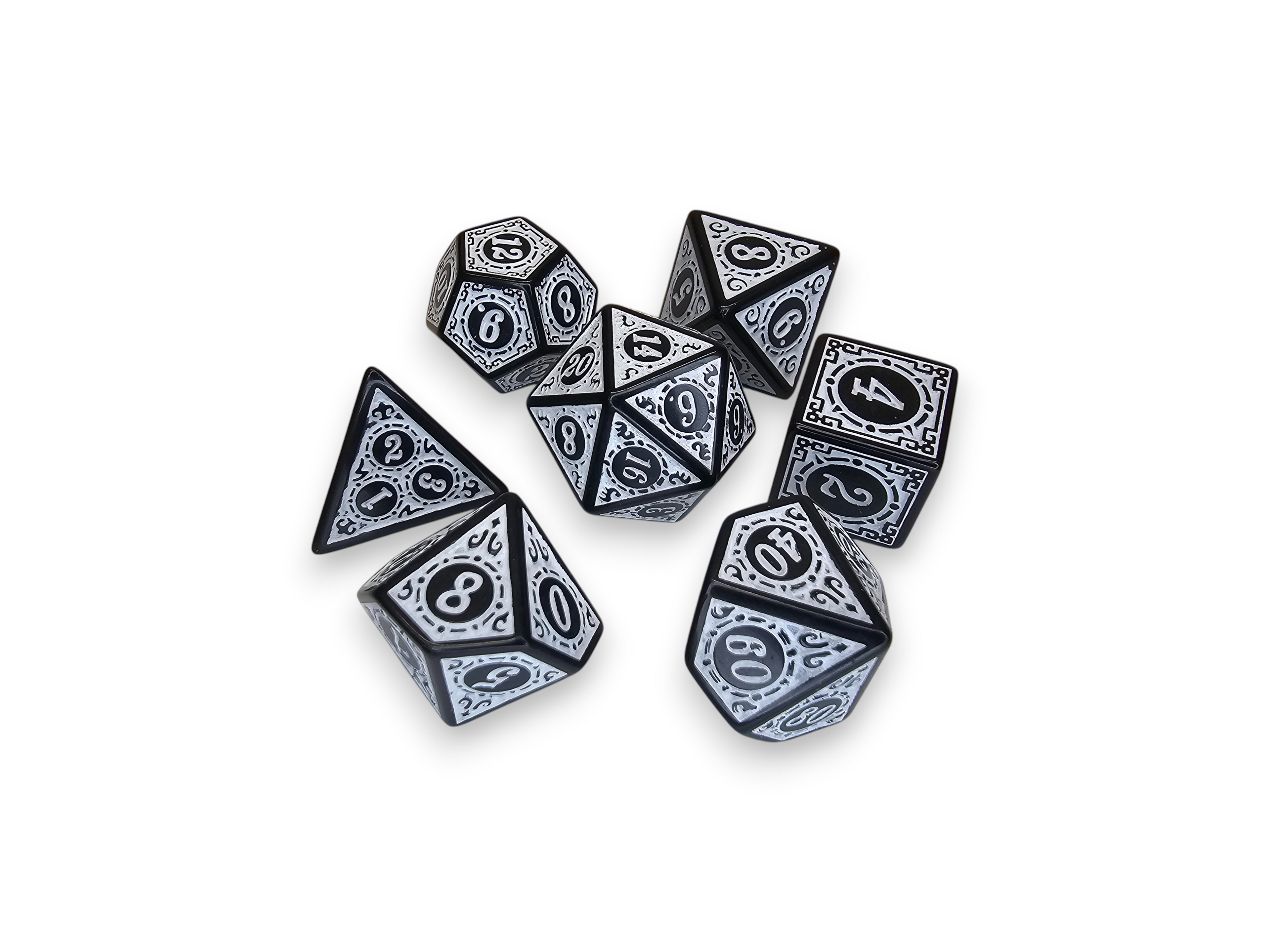 Acrylic Dice, Polyhedral, sets, Engraved, Matte, Dnd, Dungeon, Dragon, board game, gaming