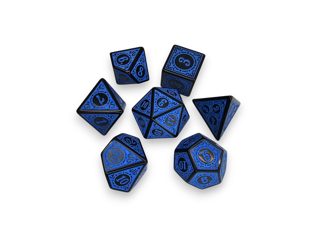 Dados acrílicos, poliédricos, juegos, grabados, mate, DnD, mazmorras, dragón, juego de mesa, juegos
