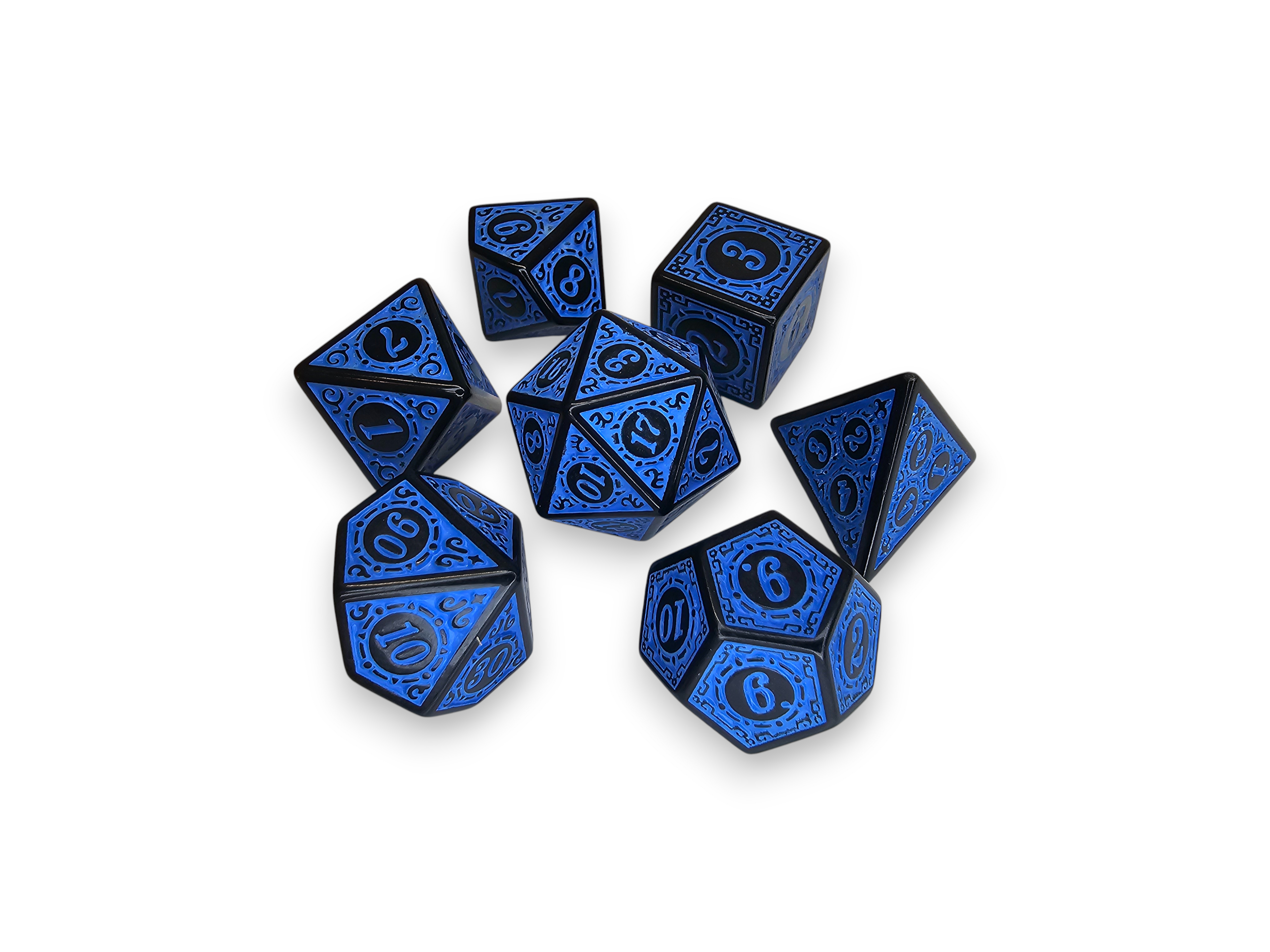 Acrylic Dice, Polyhedral, sets, Engraved, Matte, Dnd, Dungeon, Dragon, board game, gaming