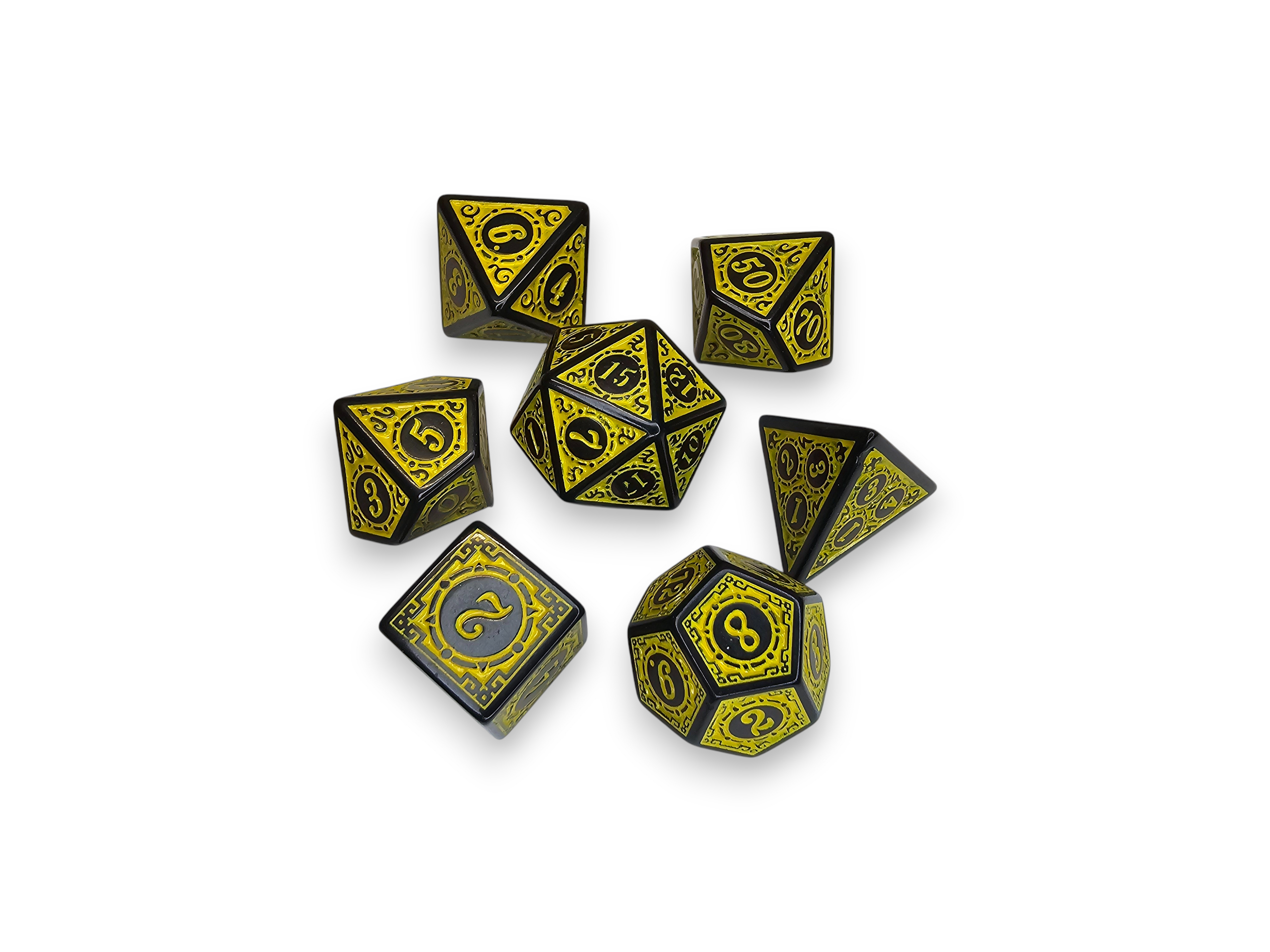 Acrylic Dice, Polyhedral, sets, Engraved, Matte, Dnd, Dungeon, Dragon, board game, gaming
