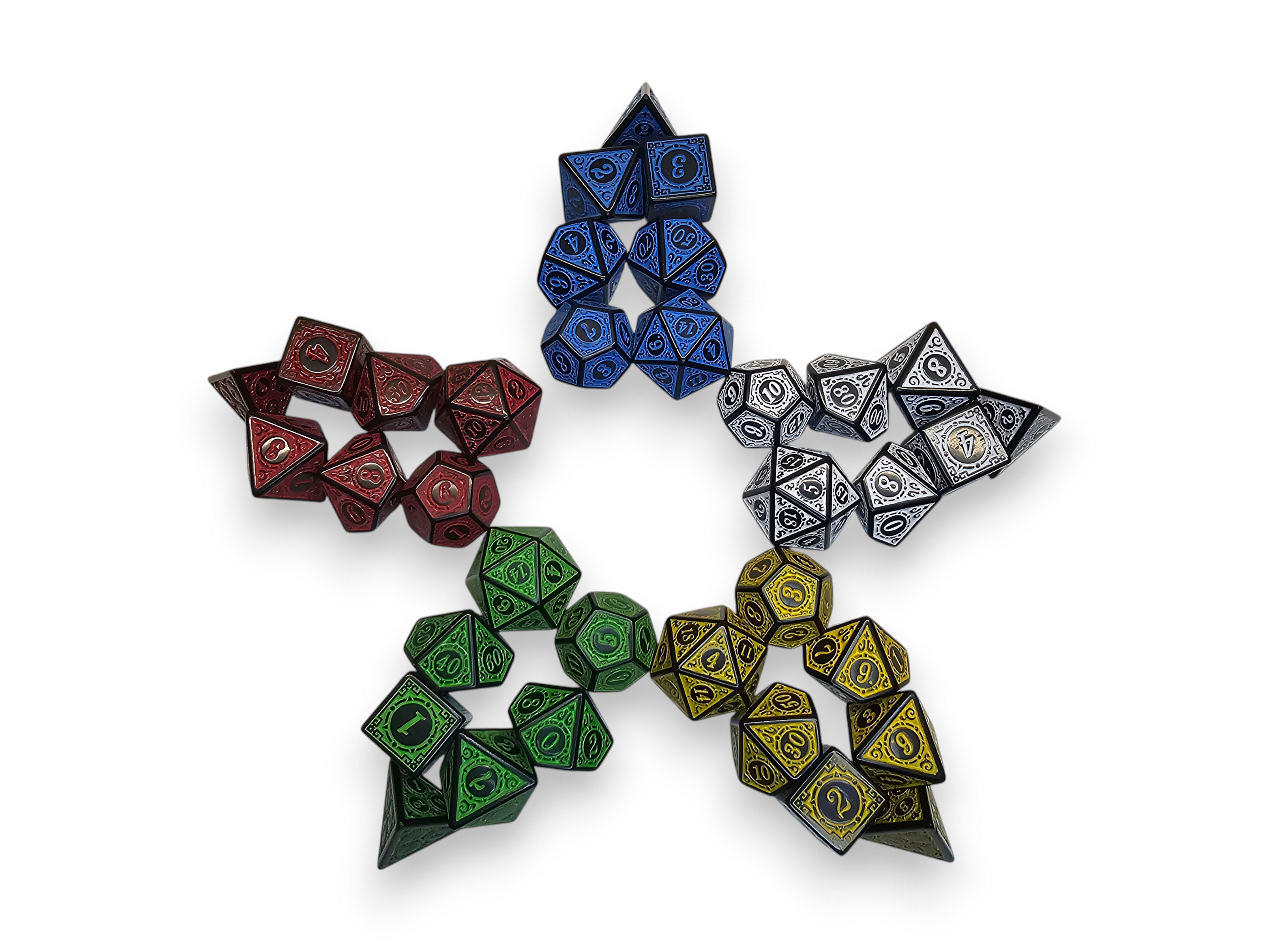 Acrylic Dice, Polyhedral, sets, Engraved, Matte, Dnd, Dungeon, Dragon, board game, gaming