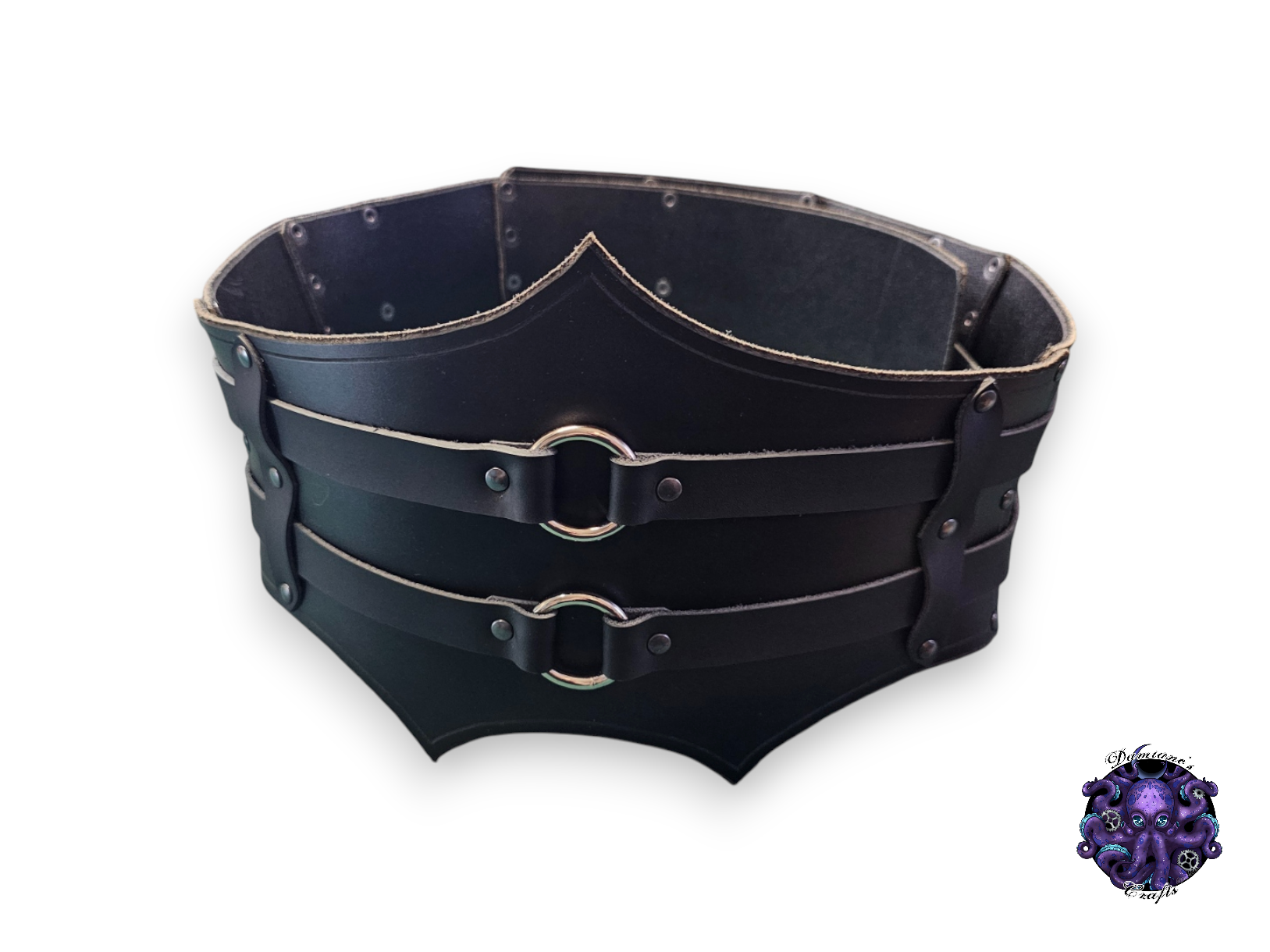 Real leather, Belt, Corset, 2 Rings, Heavy duty, thick, pirate, costume, cosplay, LARP, halloween, black, Punk, Gothic, Metal, mode accessory