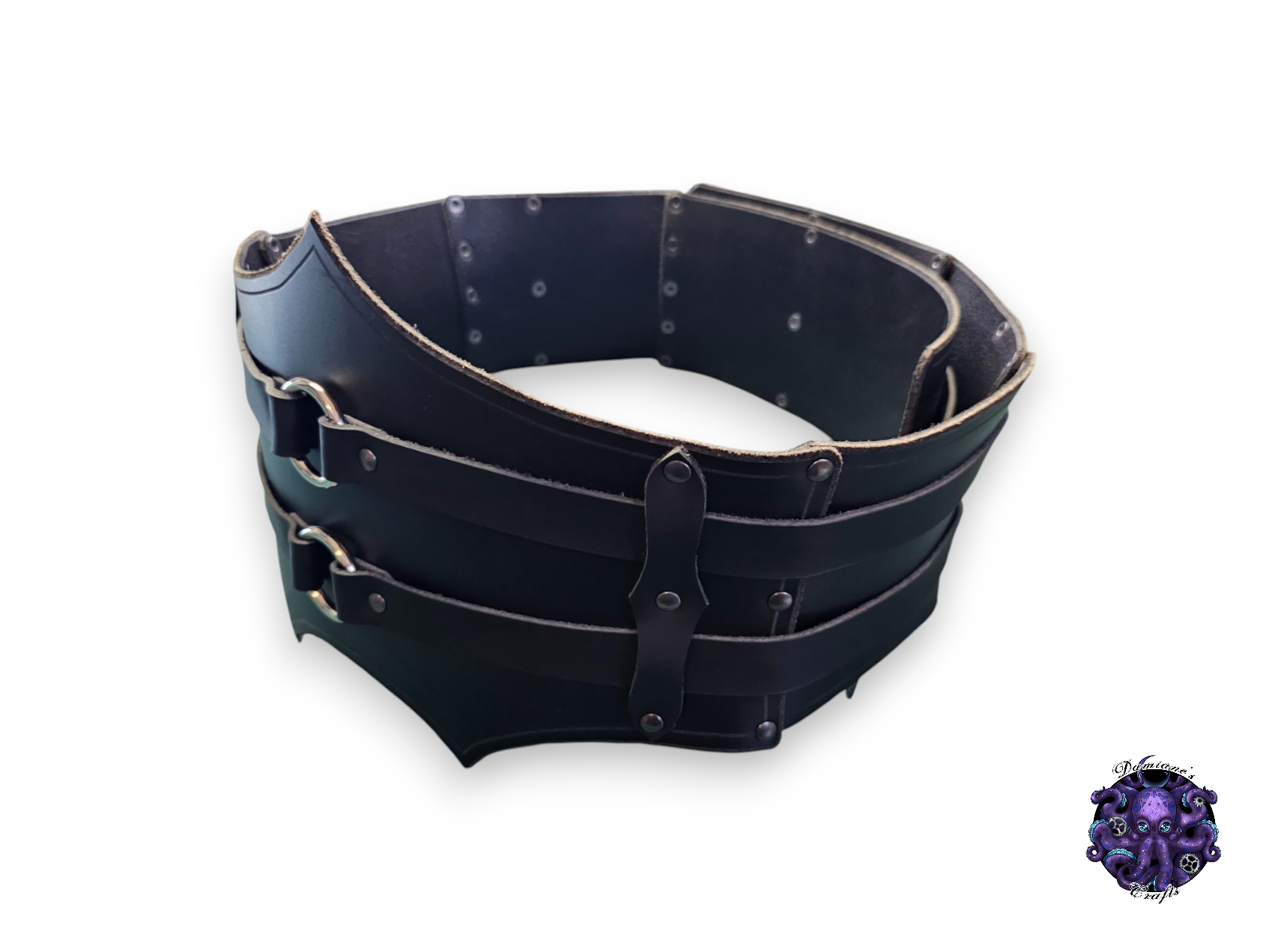 Real leather, Belt, Corset, 2 Rings, Heavy duty, thick, pirate, costume, cosplay, LARP, halloween, black, Punk, Gothic, Metal, mode accessory