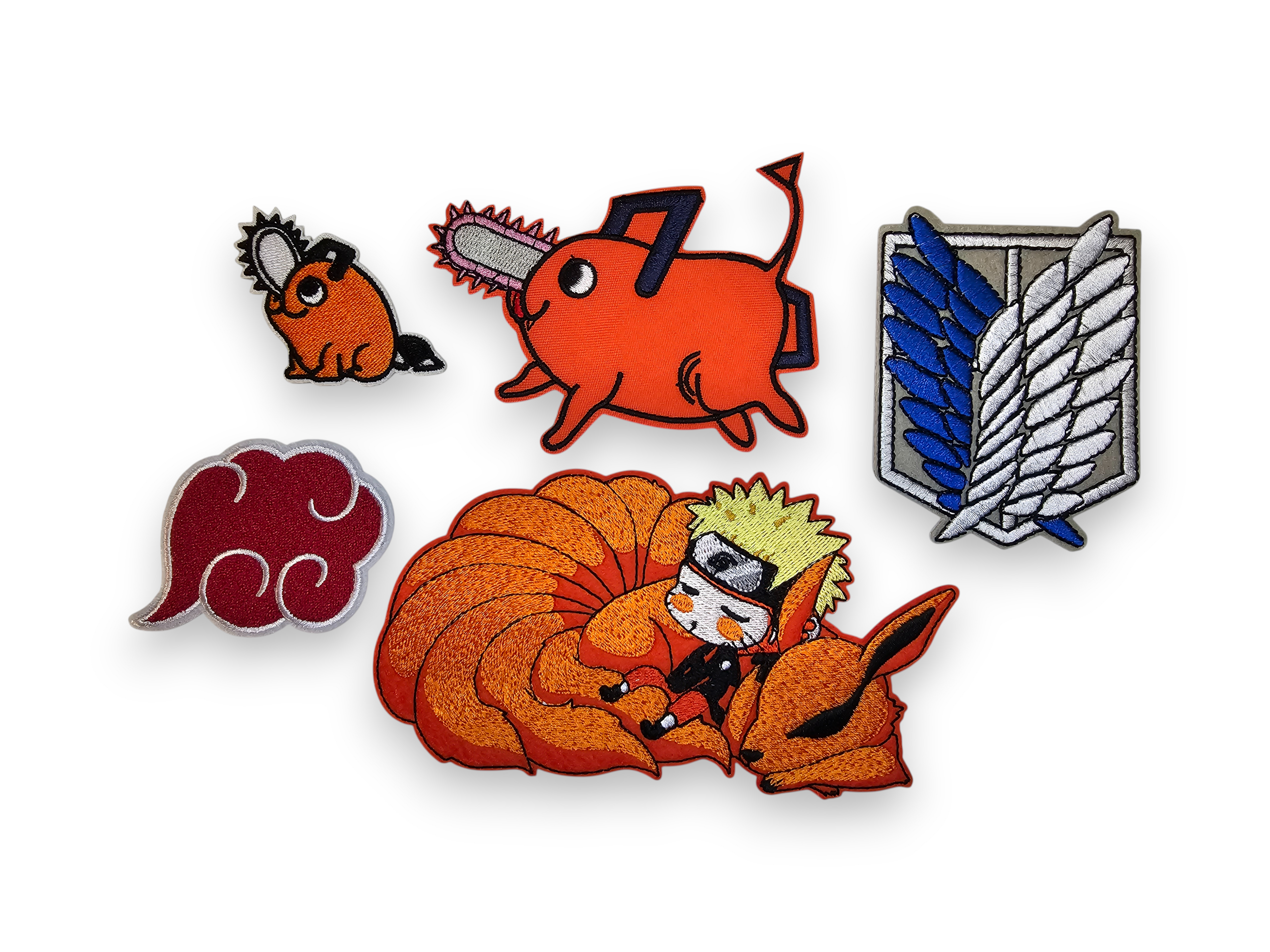 Embroided Patch, Iron on, Glue, Craft supply, Embroidery, Fabric, movie, tv show, anime, red cloud, fox, ninja