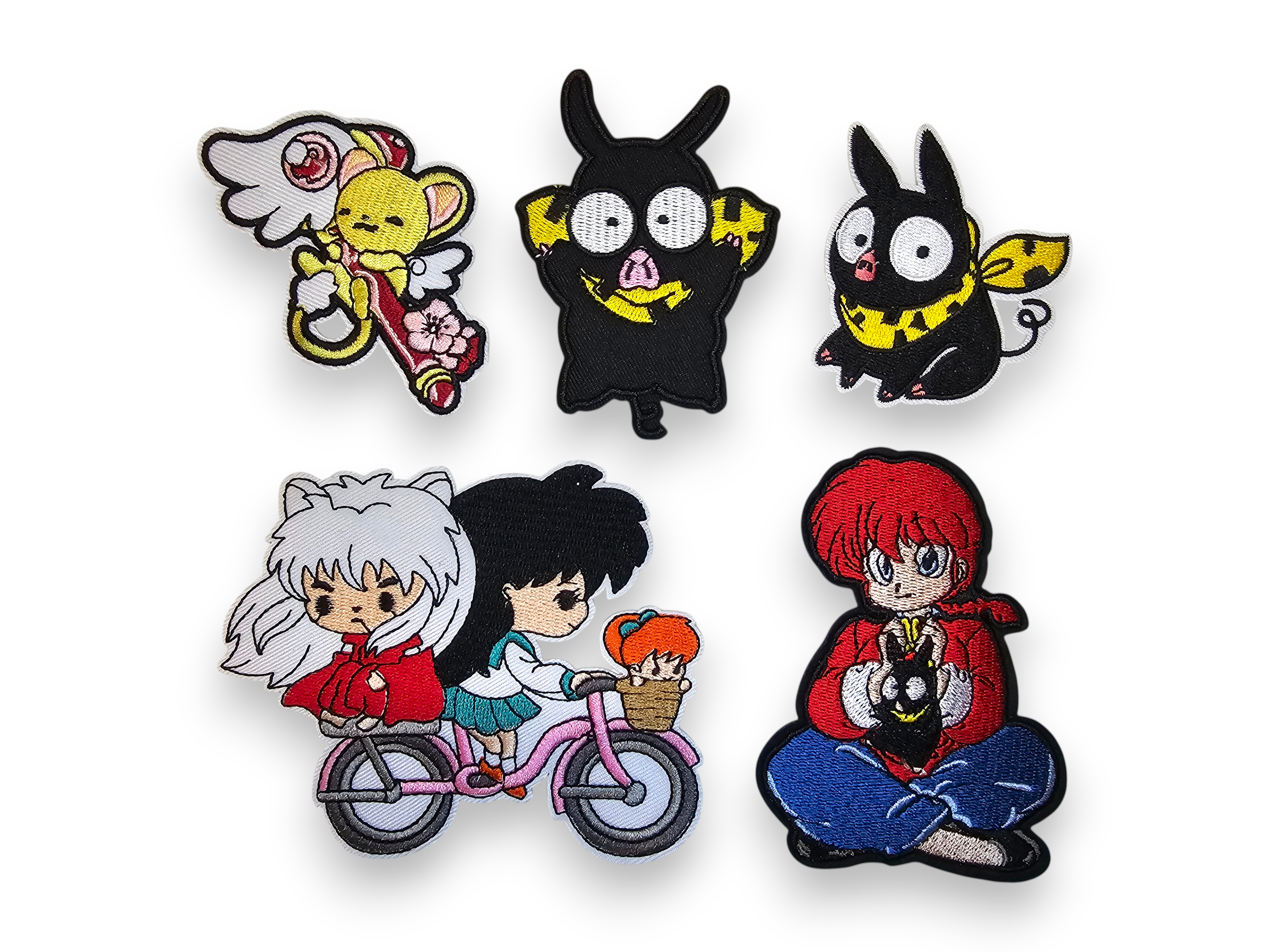 Embroided Patch, Iron on, Glue, Craft supply, Embroidery, Fabric, movie, tv show, anime, lion, chibi, pig, bicycle