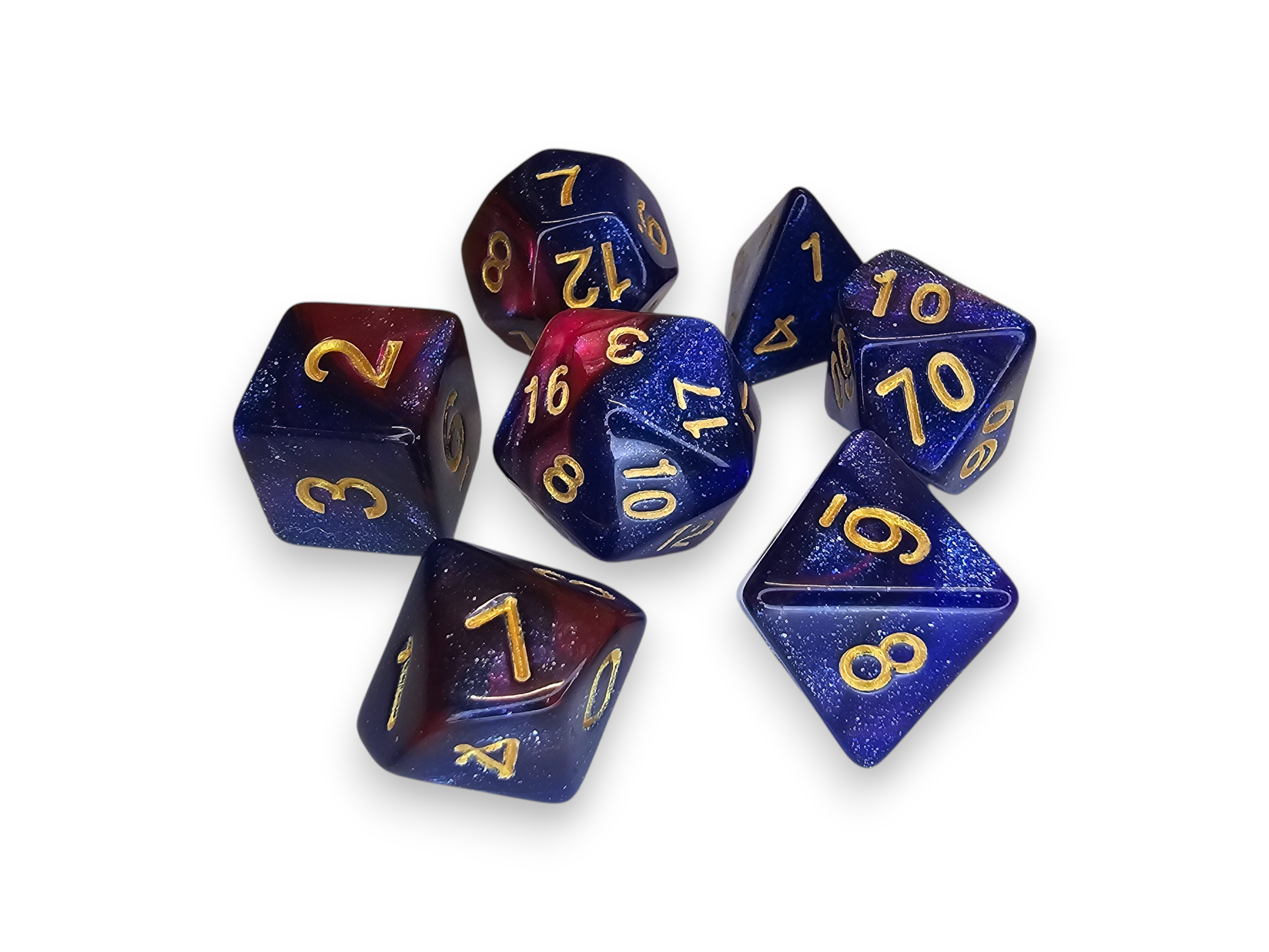 Acrylic Dice, Polyhedral, sets, Engraved, Perlized, sparkle, Dual color, Dnd, Dungeon, Dragon, board game, gaming