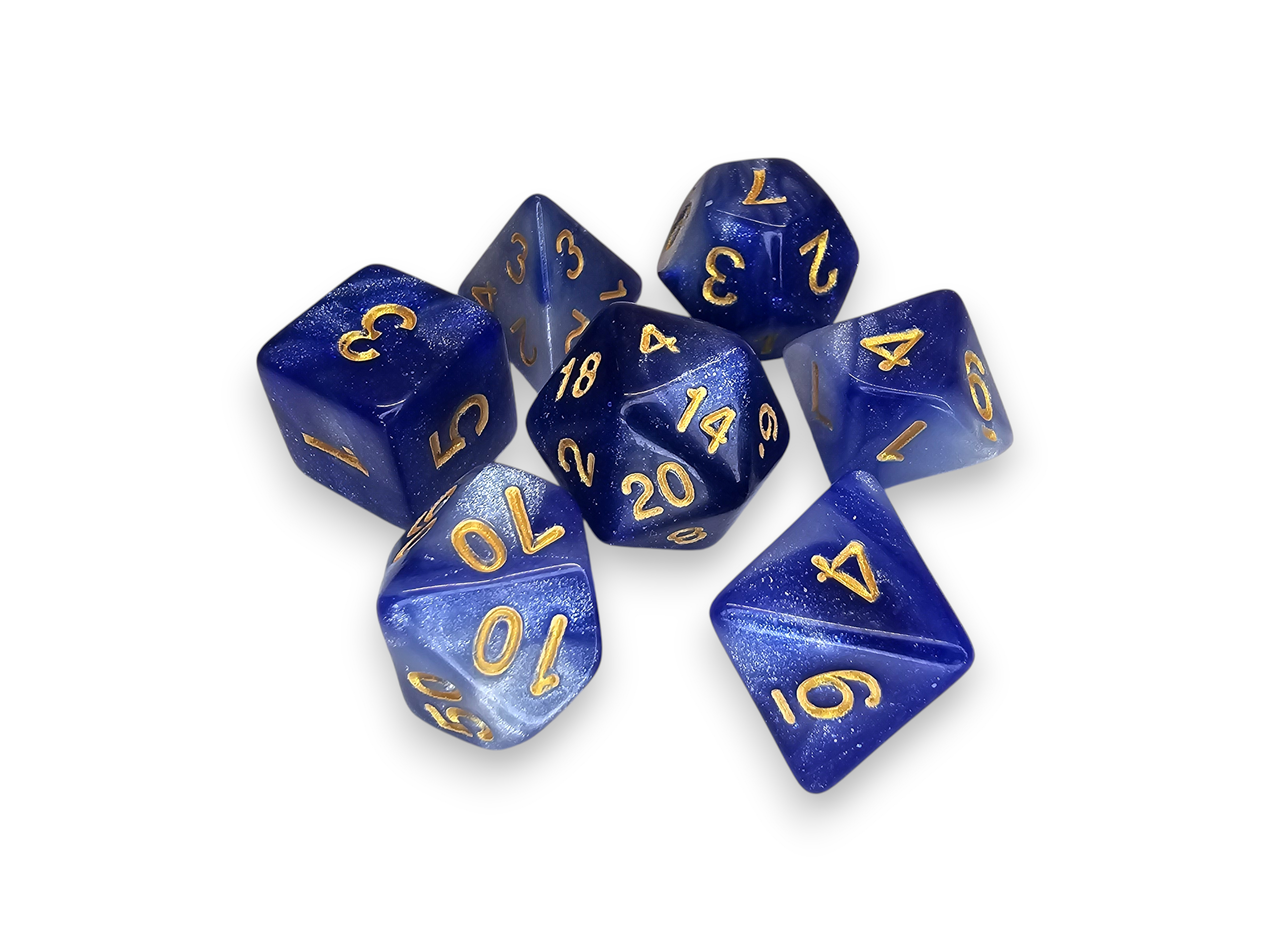 Acrylic Dice, Polyhedral, sets, Engraved, Perlized, sparkle, Dual color, Dnd, Dungeon, Dragon, board game, gaming