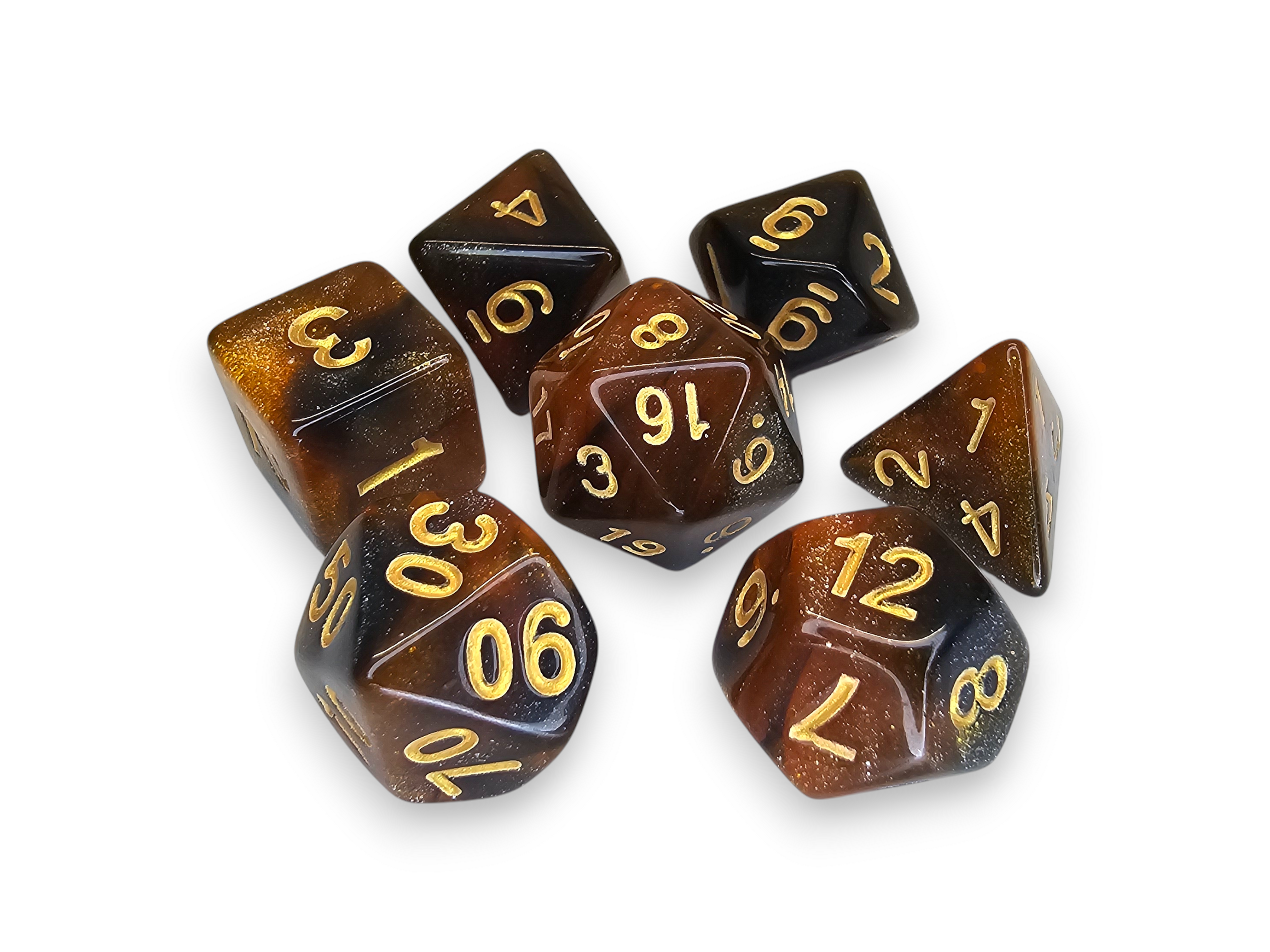 Acrylic Dice, Polyhedral, sets, Engraved, Perlized, sparkle, Dual color, Dnd, Dungeon, Dragon, board game, gaming