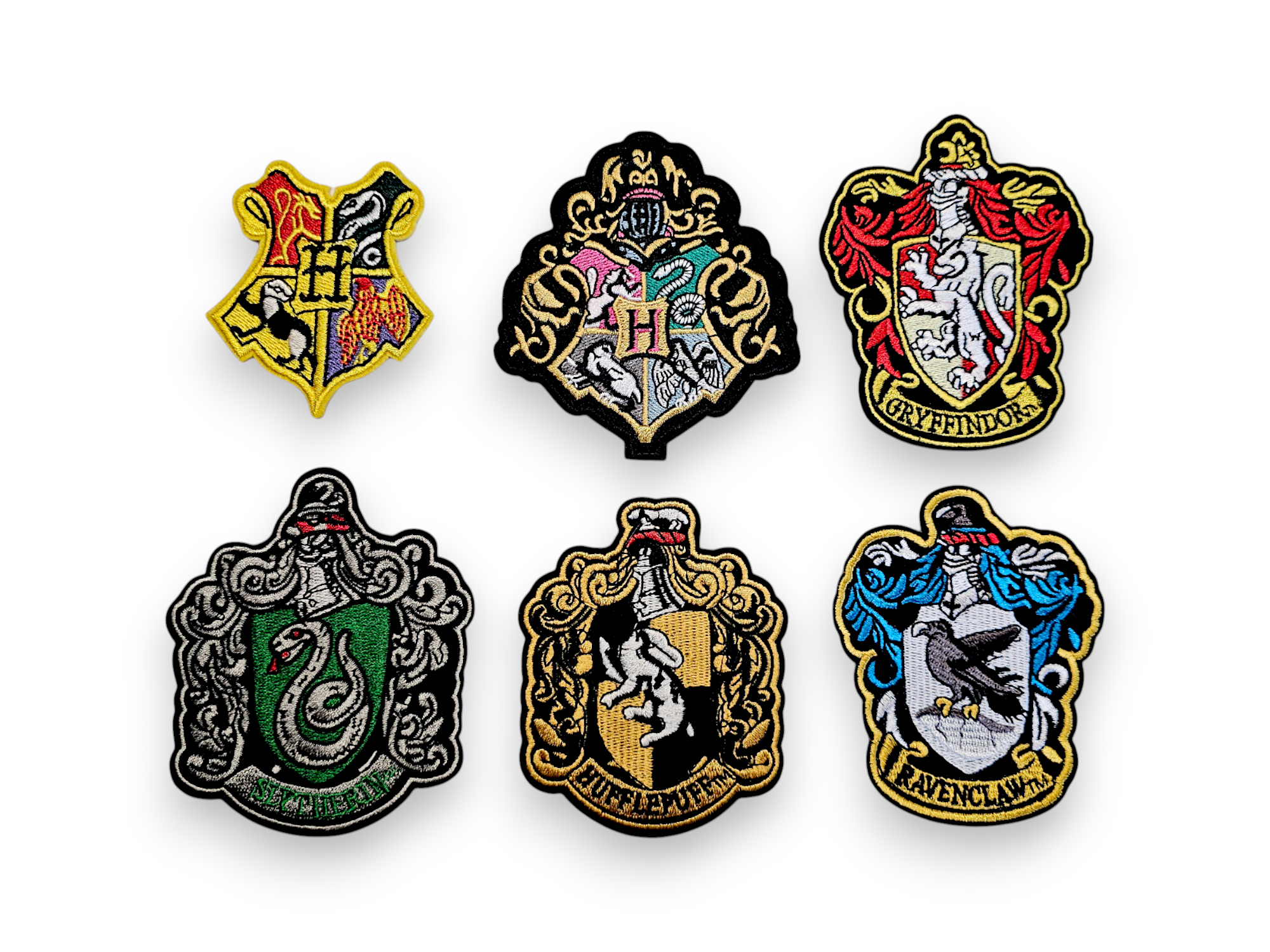 Embroided Patch, Iron on, Glue, Craft supply, Embroidery, Magic, School, House, Witch, Wizard, Scarf, lion, snake, eagle, badger, gothic