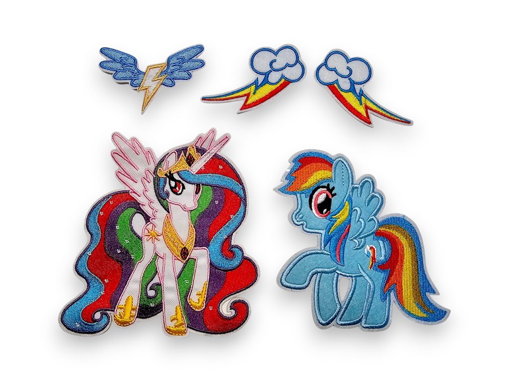 Embroided Patch, Iron on, Glue, Craft supply, Embroidery, Pony, Cute, Kawai, Wing, Unicorn, Pegasus, Tv show, Children, pink, rainbow