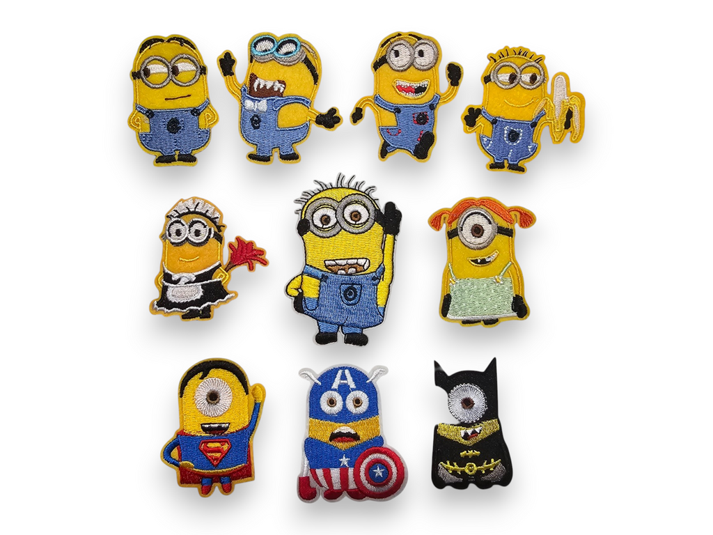 Embroided Patch, Iron on, Glue, Craft supply, Embroidery, Fabric, movie, Cartoon, creature, yellow, denim