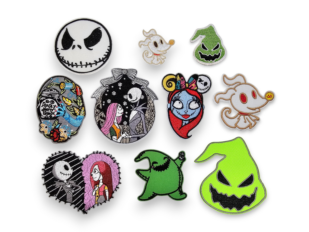 Parche bordado, termoadhesivo, pegamento, material para manualidades, bordado, tela, película, Halloween, Navidad, esqueleto, muñeca, fantasma