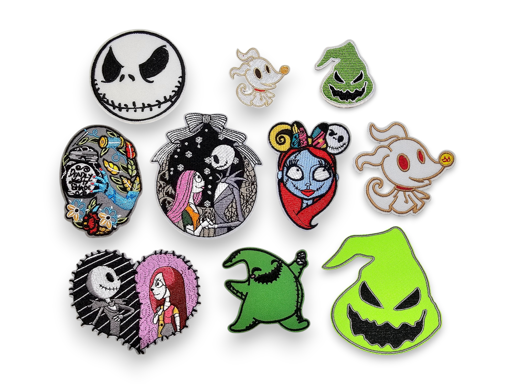 Embroided Patch, Iron on, Glue, Craft supply, Embroidery, Fabric, Movie, halloween, christmas, skeleton, doll, ghost