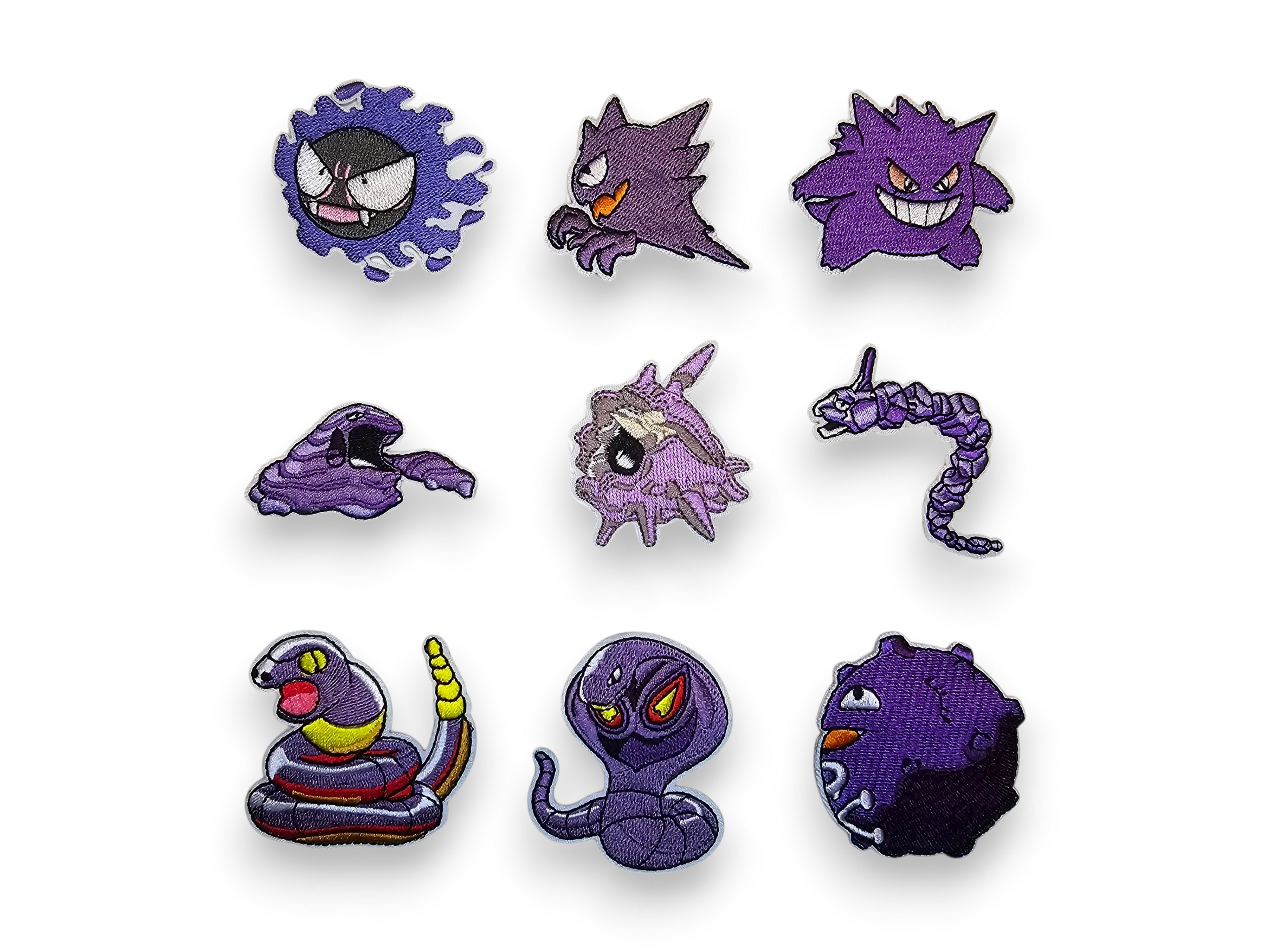 Embroided Patch, Iron on, Glue, Craft supply, Embroidery, Monster, video game, creature, purple, snake, ghost, oyster