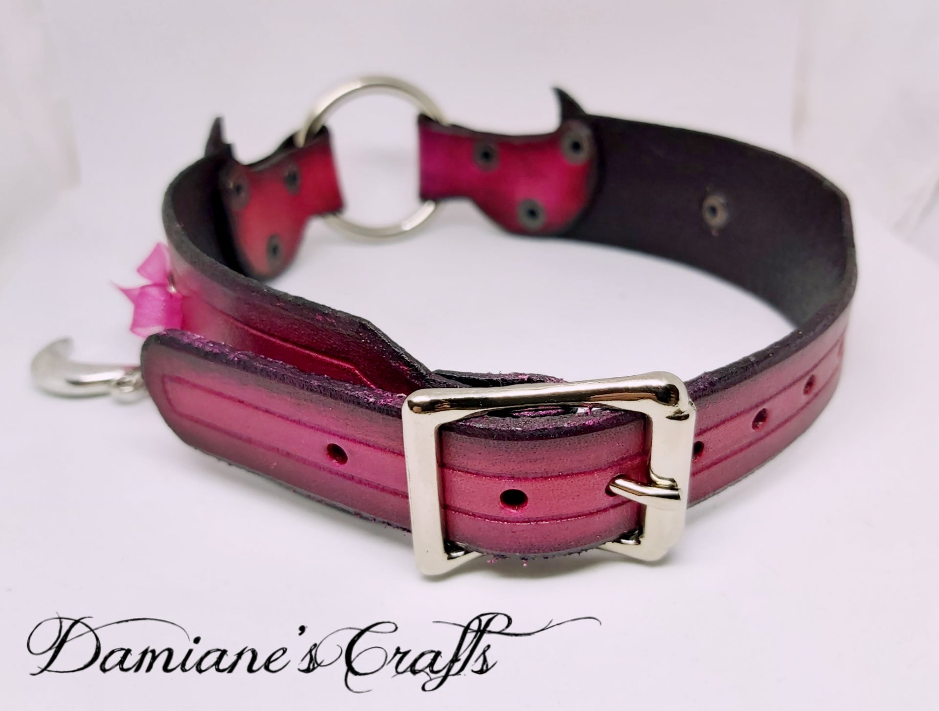 SALE, Real leather, Choker, Grade B, Crescent moon, witchy, witch, steampunk, Medieval, Gothic, Vampire, punk, rock, metal, heavy metal, mode accessory, bdsm