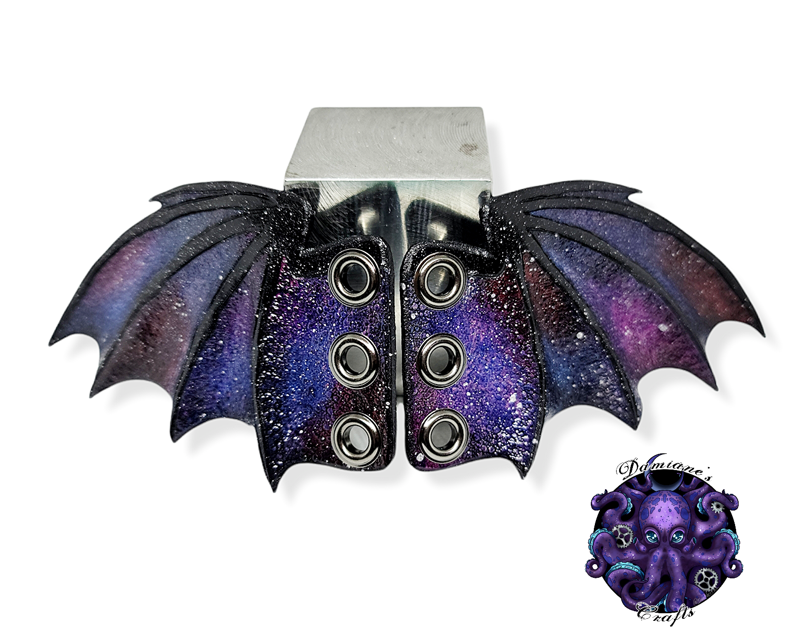 Cuero auténtico, alas de murciélago, accesorio para botas, zapato, patín, gótico, Halloween, vampiro, nebulosa