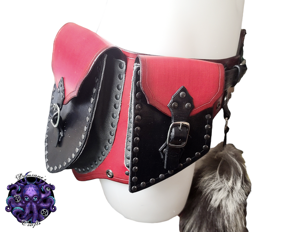 Cuir véritable, ceinture à poches, étui, étui, médiéval, pirate, costume, cosplay, GN, Halloween