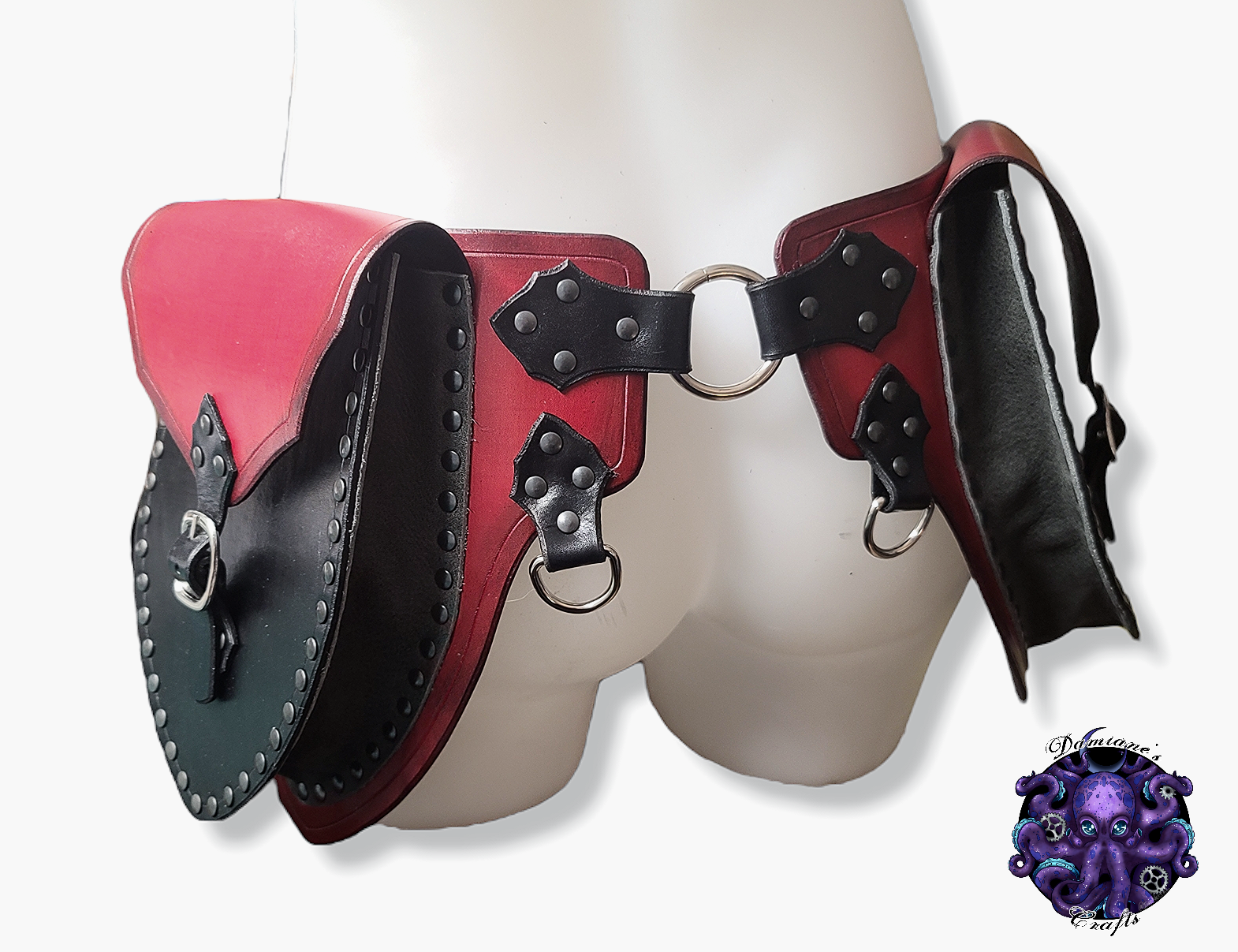 Cuir véritable, ceinture à poches, étui, étui, médiéval, pirate, costume, cosplay, GN, Halloween