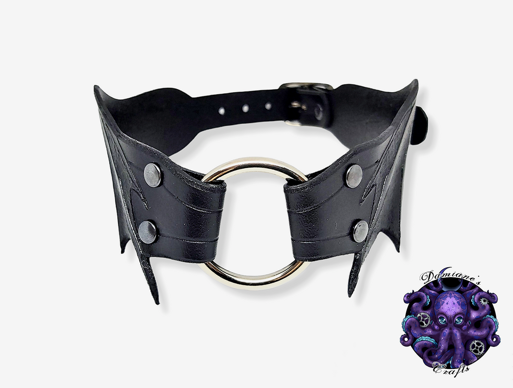 SALE, Real leather, Choker, Grade B, Bat wing, Pentagram, steampunk, Medieval, Gothic, Vampire, punk, rock, metal, heavy metal, mode accessory, bdsm