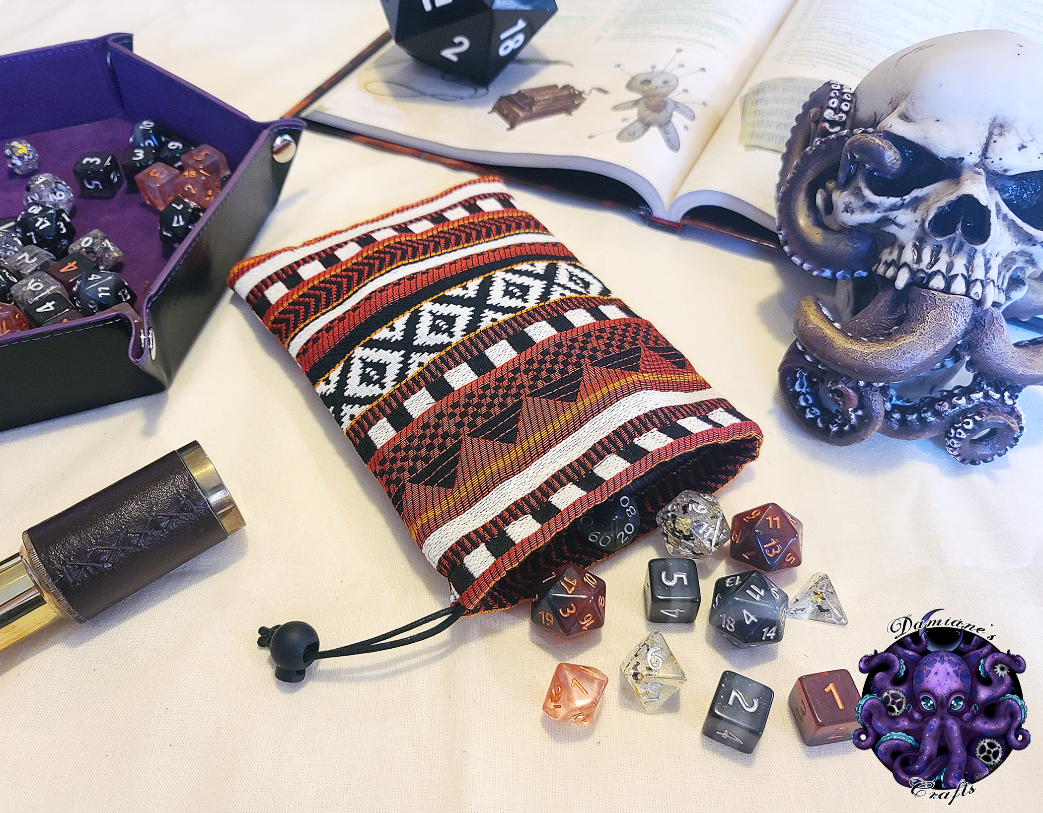 Fabric Pouch, Pocket, Medieval, purse, coin, dice, money, fabric, cord, dnd, dice, rpg, larp