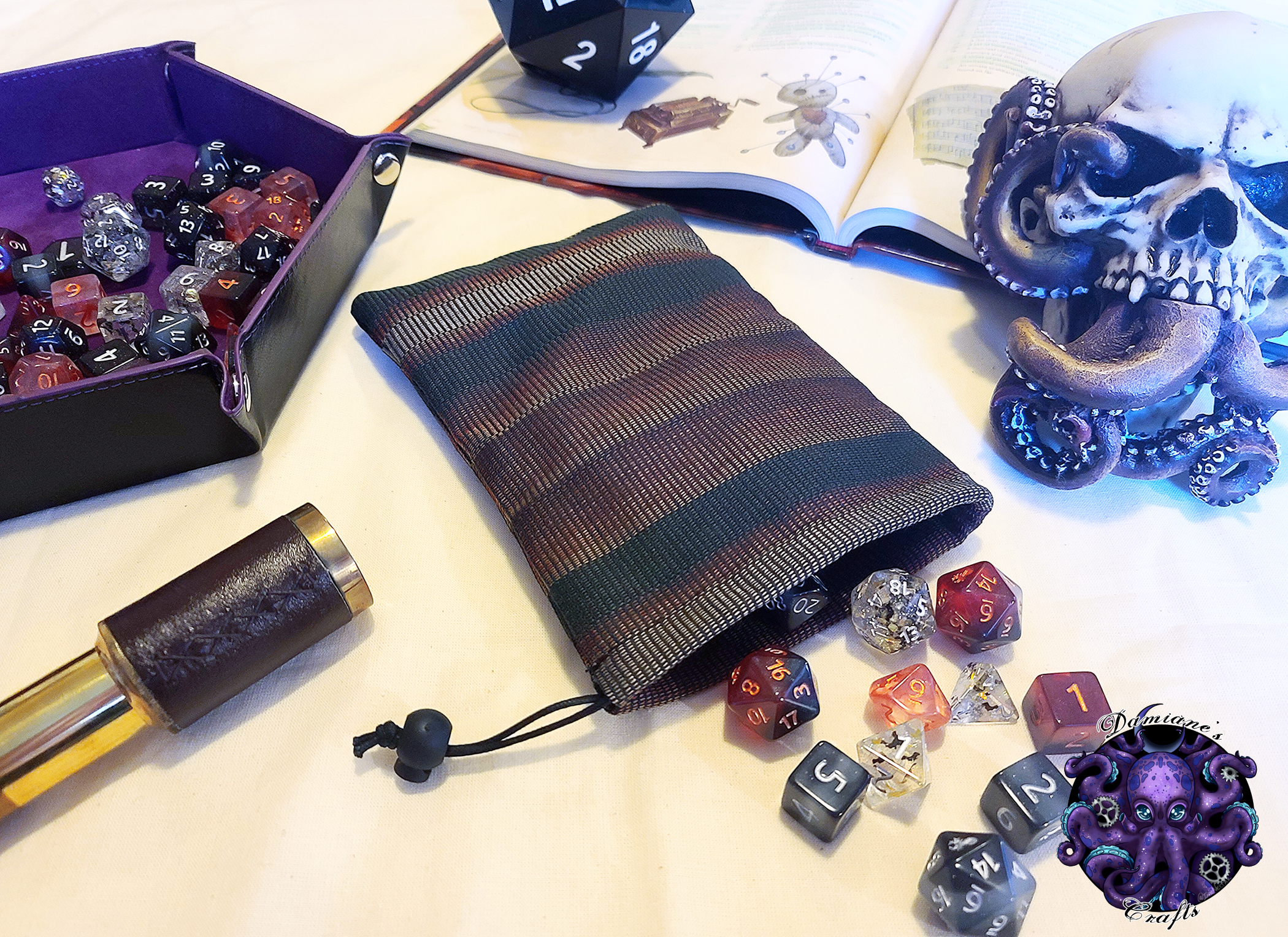 Fabric Pouch, Pocket, Medieval, purse, coin, dice, money, fabric, cord, dnd, dice, rpg, larp
