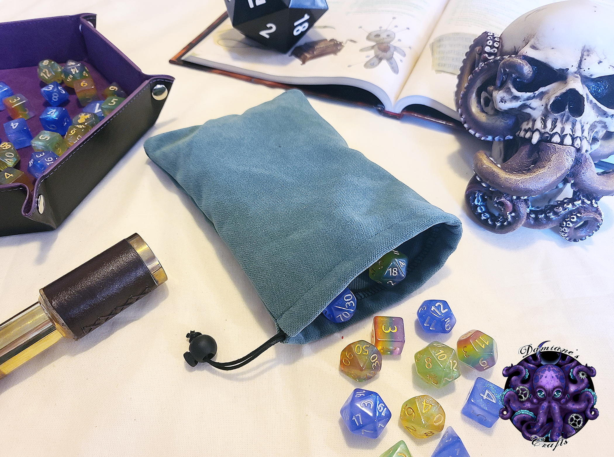 Fabric Pouch, Pocket, Medieval, purse, coin, dice, money, fabric, cord, dnd, dice, rpg, larp