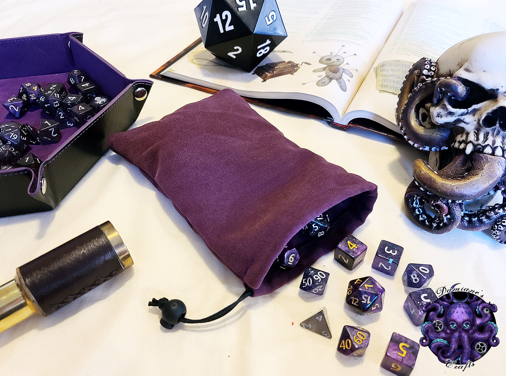 Fabric Pouch, Pocket, Medieval, purse, coin, dice, money, fabric, cord, dnd, dice, rpg, larp