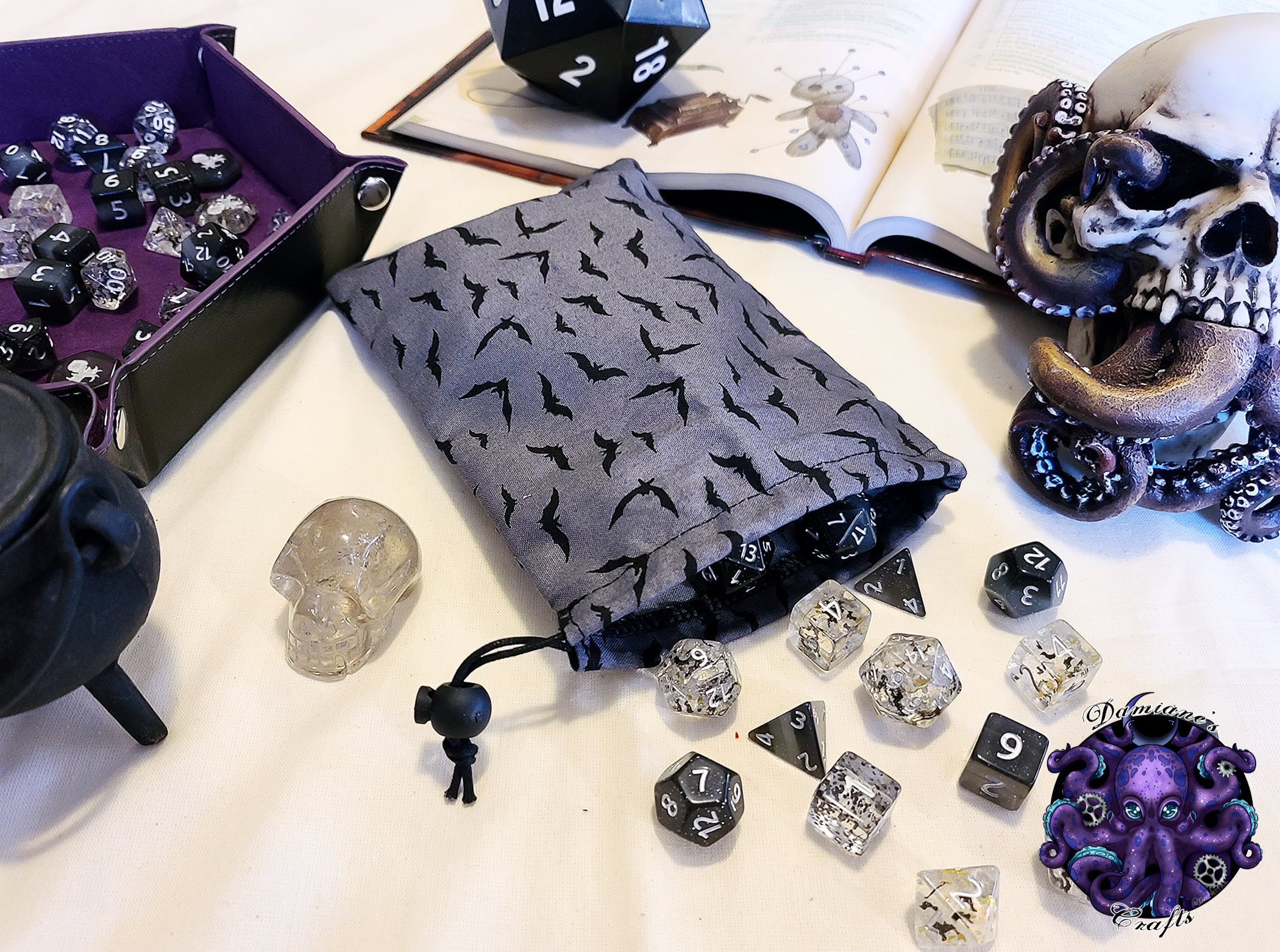 Fabric Pouch, Pocket, Medieval, purse, coin, dice, money, fabric, cord, dnd, dice, rpg, larp