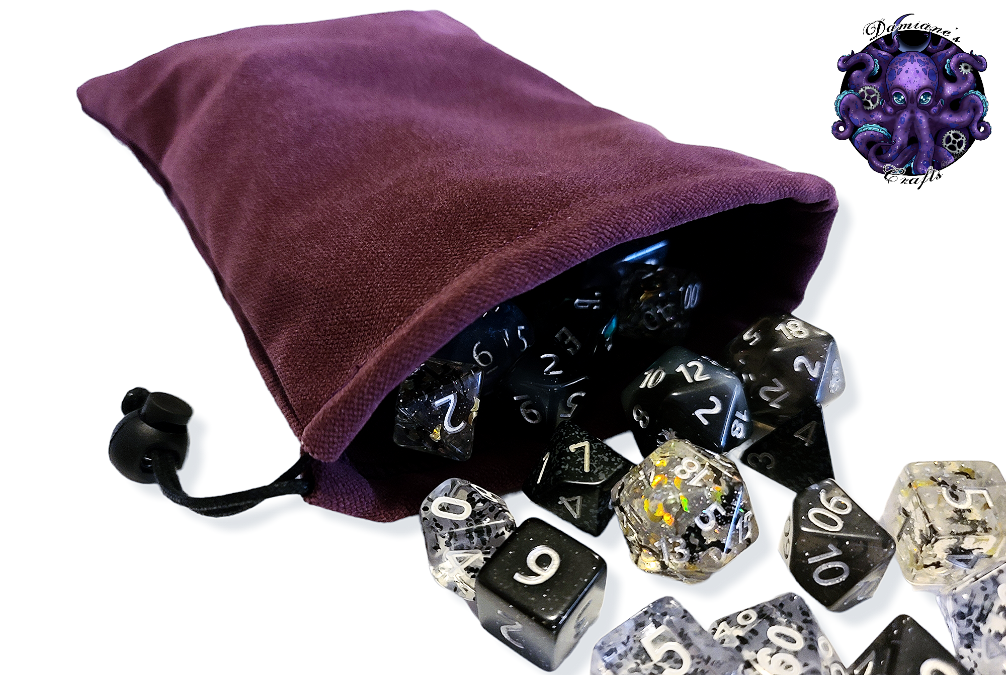 Fabric Pouch, Pocket, Medieval, purse, coin, dice, money, fabric, cord, dnd, dice, rpg, larp
