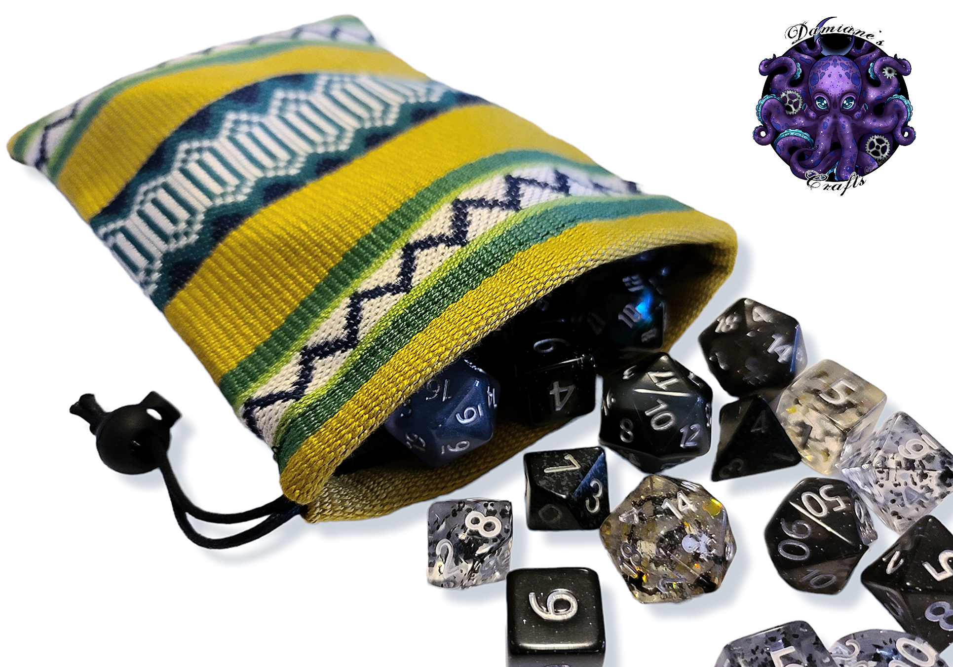 Fabric Pouch, Pocket, Medieval, purse, coin, dice, money, fabric, cord, dnd, dice, rpg, larp