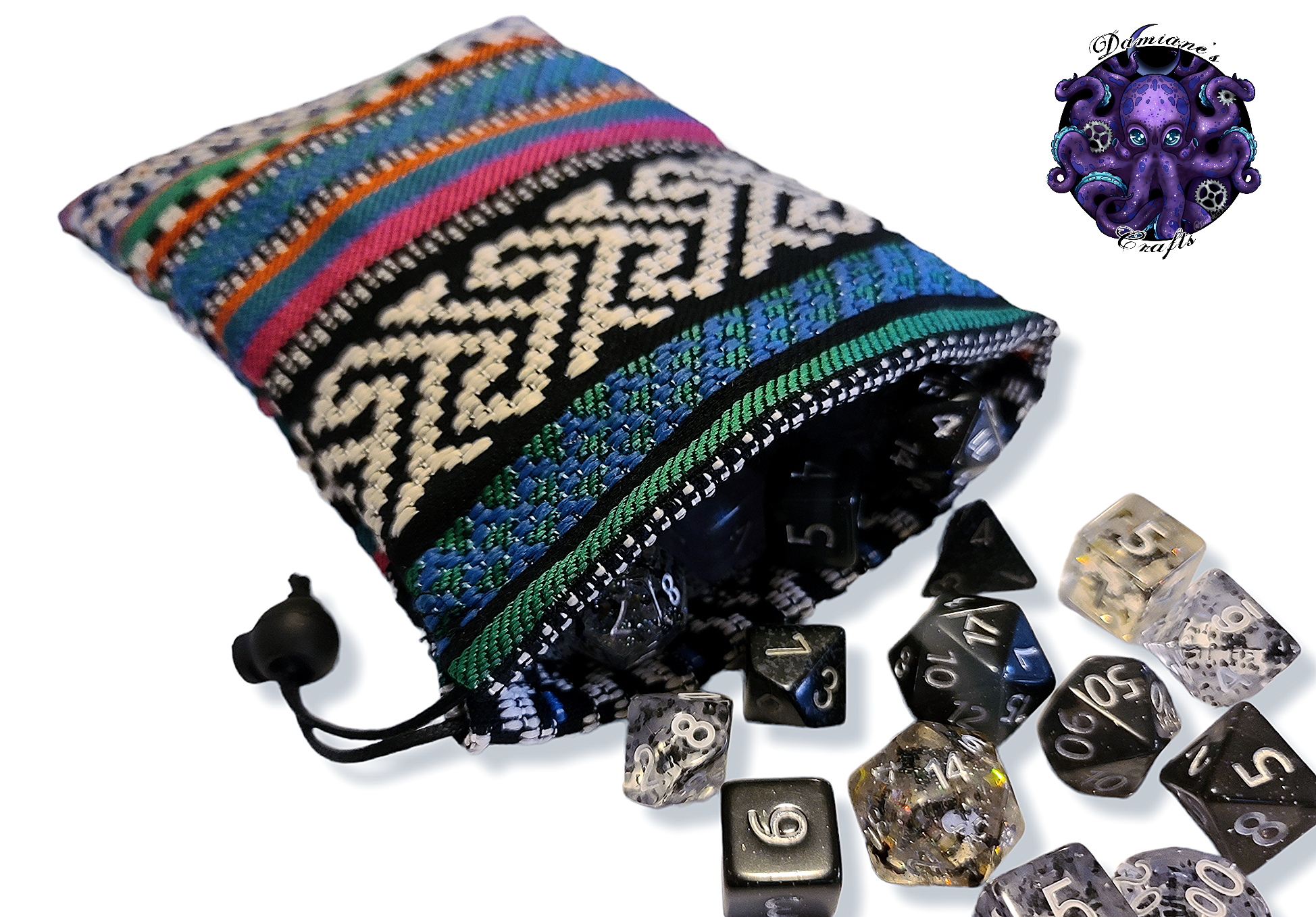 Fabric Pouch, Pocket, Medieval, purse, coin, dice, money, fabric, cord, dnd, dice, rpg, larp