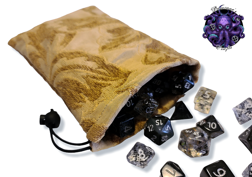 Fabric Pouch, Pocket, Medieval, purse, coin, dice, money, fabric, cord, dnd, dice, rpg, larp
