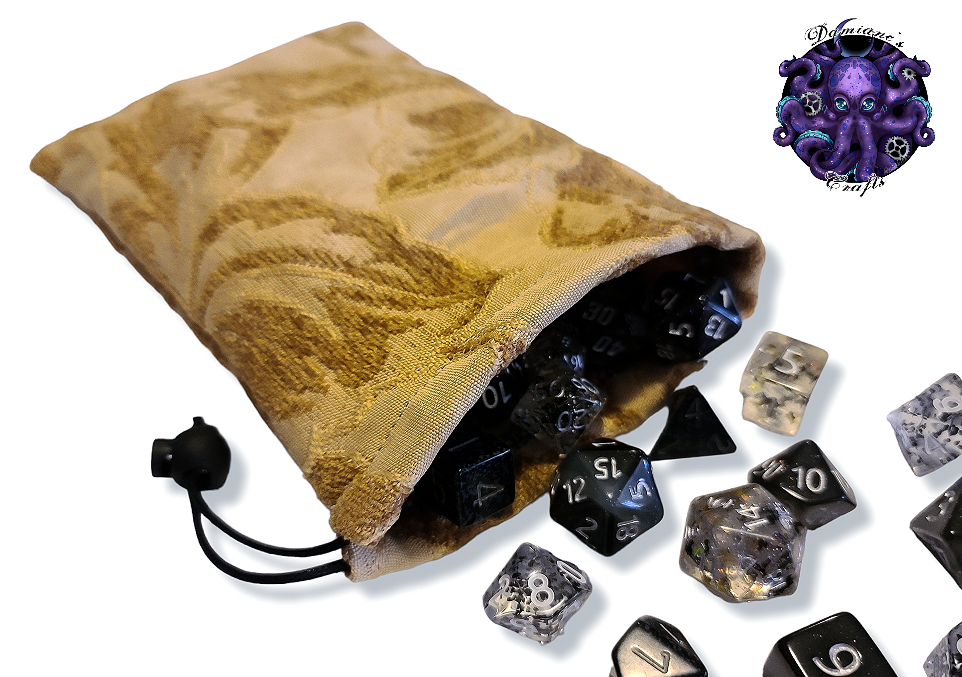 Fabric Pouch, Pocket, Medieval, purse, coin, dice, money, fabric, cord, dnd, dice, rpg, larp