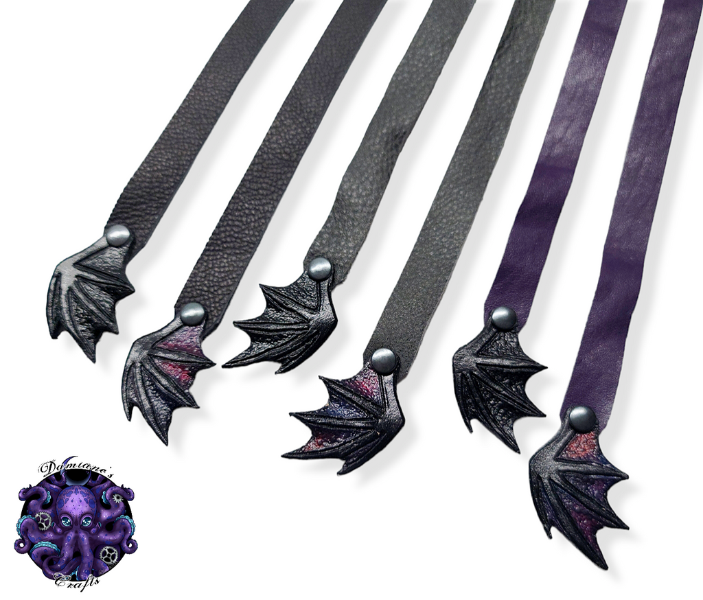 Real leather, Bookmark, Bat wing, vampire, gothic, witch, witchy